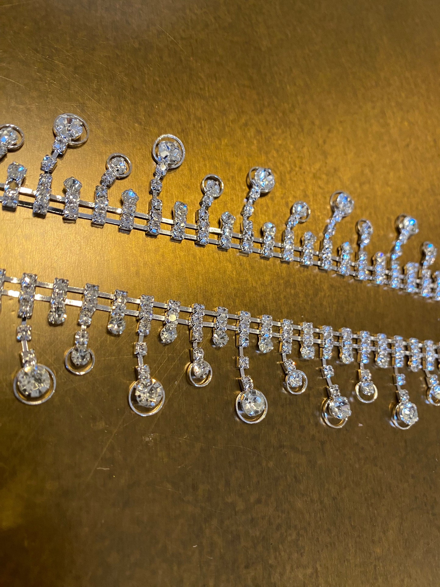 Diamanté Trim, 2.8cm Wide Rhinestone Fringe, Wedding, Bridal, Silver, Headwear, Fashion, Jewel Trimming, High Quality