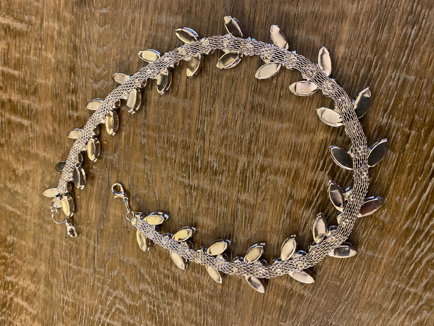 Rhinestone Chain, Diamanté Chain, 46cm Length, Removable, Chain with Clasps, Silver