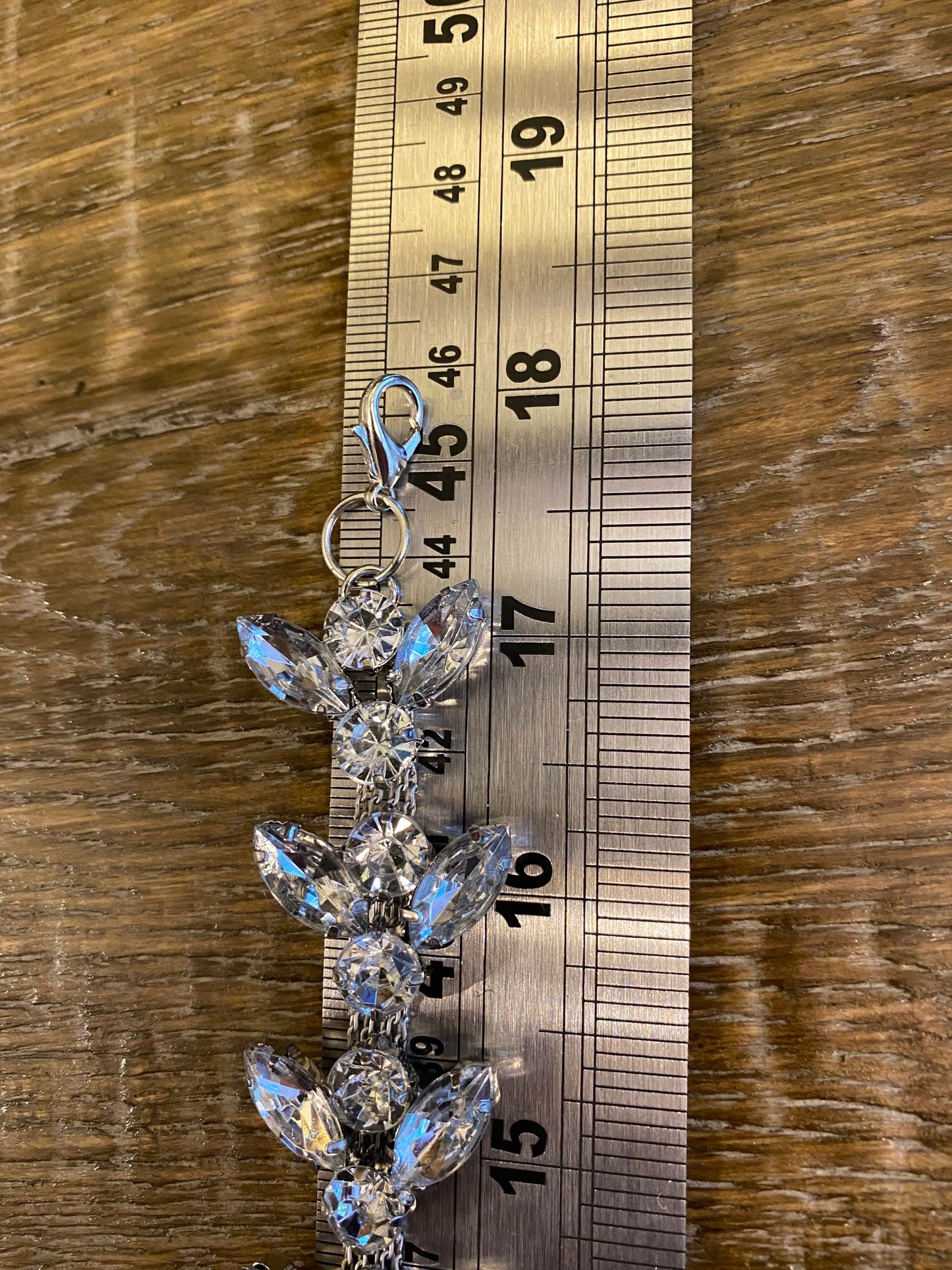 Rhinestone Chain, Diamanté Chain, 46cm Length, Removable, Chain with Clasps, Silver
