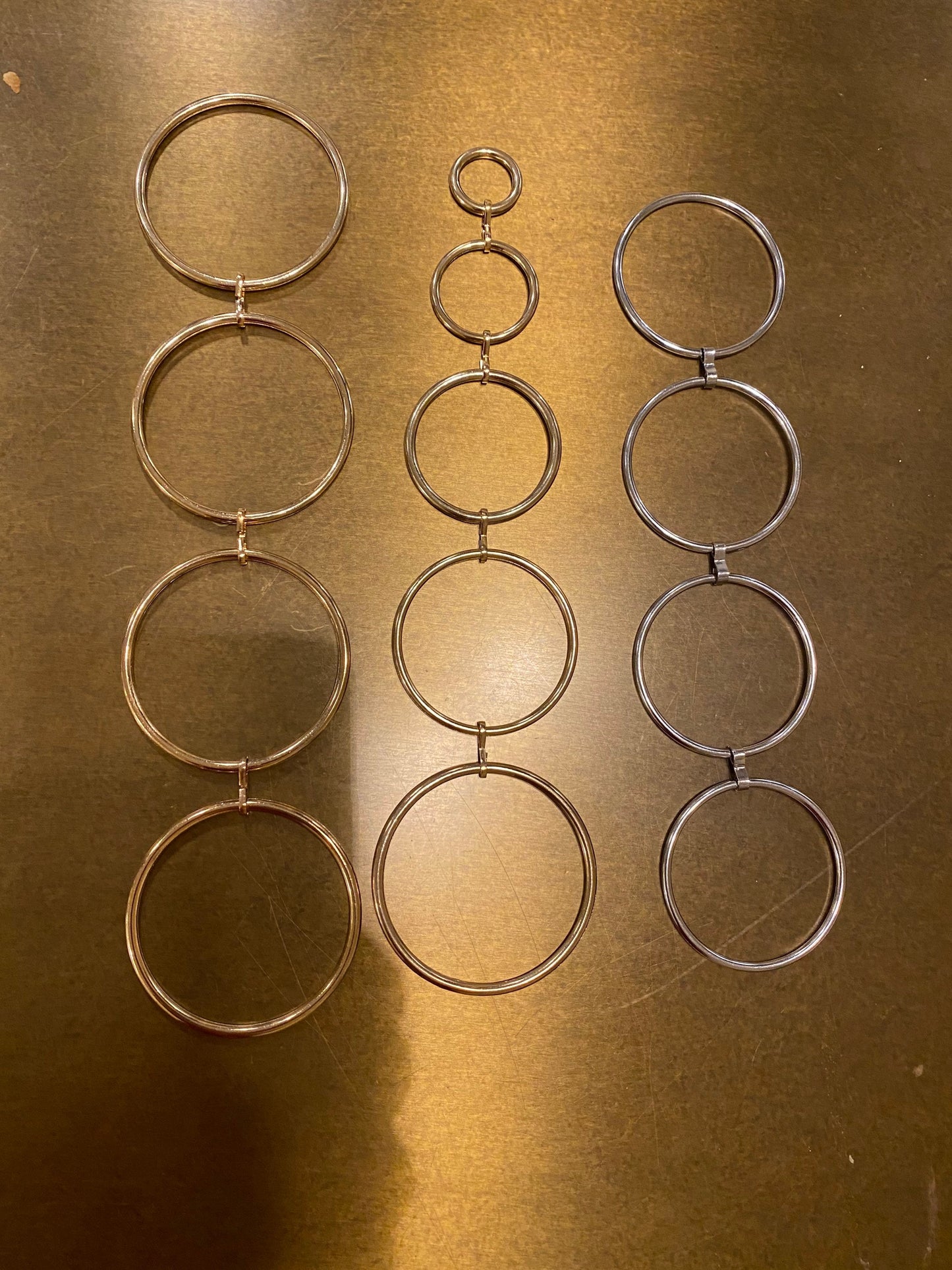Handmade Connected Swimwear Rings, Silver or Gold Buckle Straps