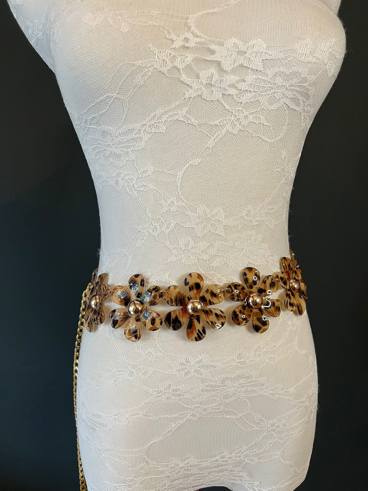 X-long Belt, Daisy Chain Belt, Animal print, Chain Belt, Fashion Accessory, FAN Fashion Exclusive, UK Size 4-30