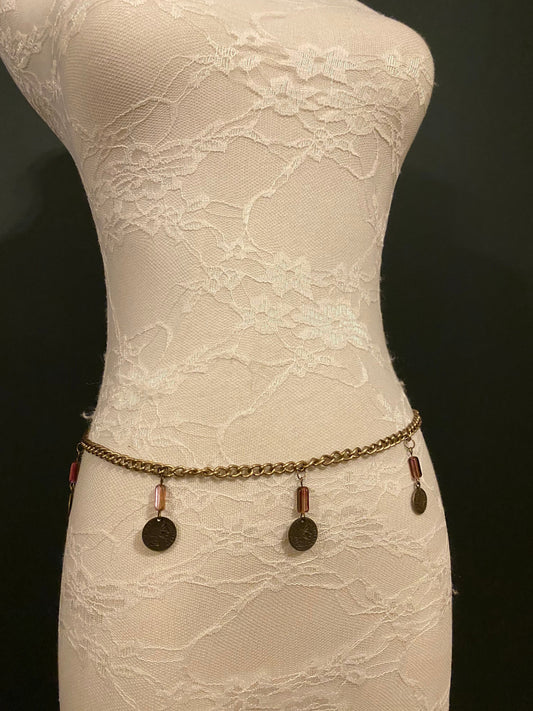 X-long chain belt, Antique Brass Belt, Boho Belt, Boho Style Belt, FAN Fashion, FAN Design, UK sizes 2-40