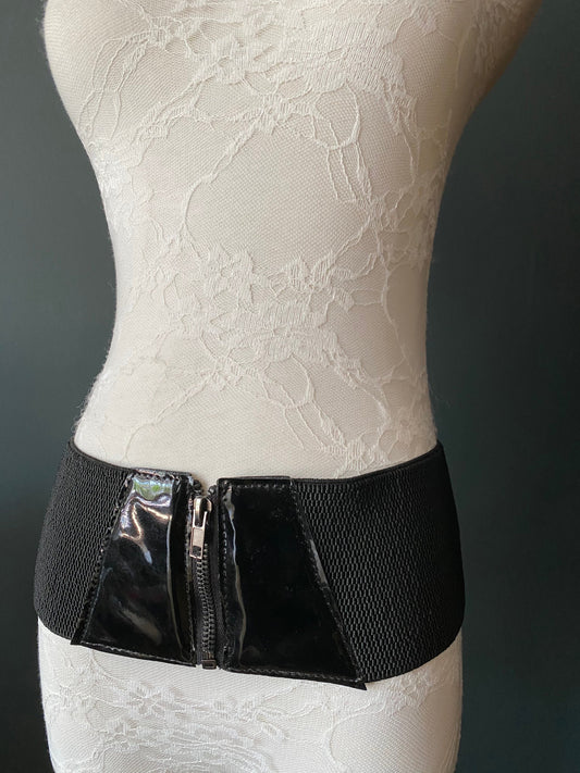 Belt, Wide Corset Belt, 10cm Wide, 4” Wide Belt, Elastic Belt, Zip Belt, UK sizes 6-12
