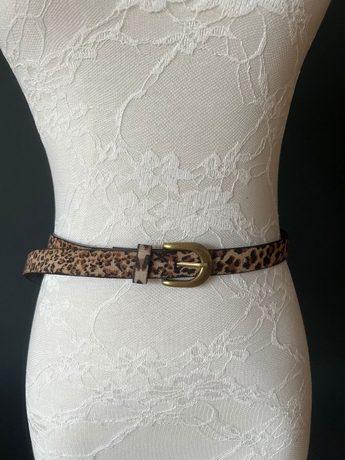 2cm Animal Print Faux Leather Belt