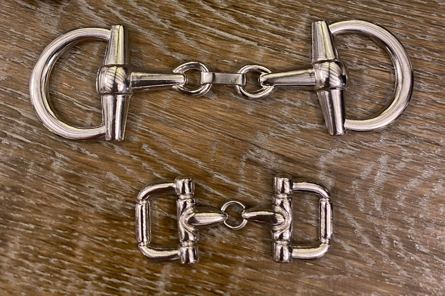 A Pair of Silver Tone Equestrian Buckles for Footwear, Bags, Accessories