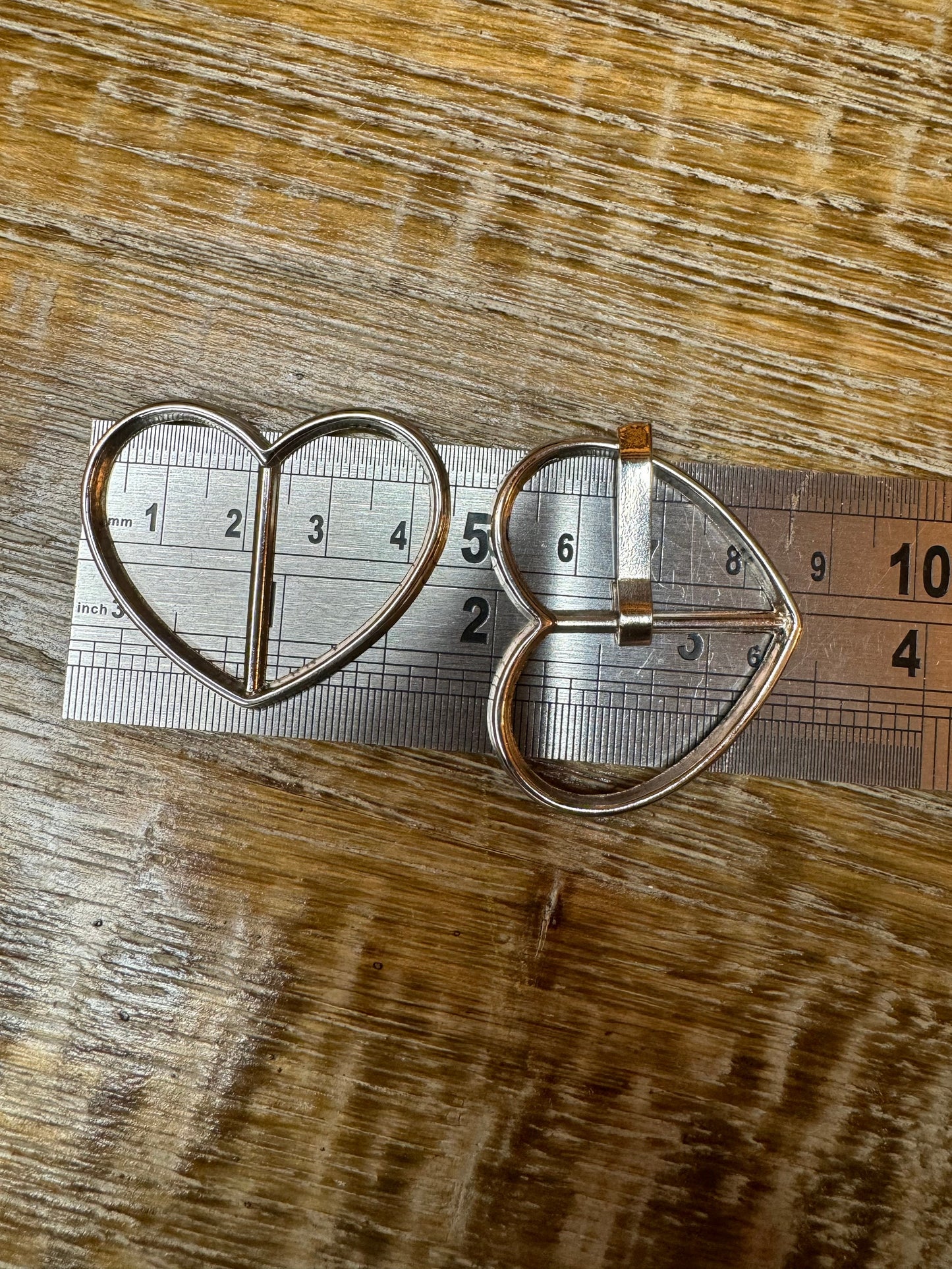 Silver Metal Heart Buckle, DIY Crafts (4.5cm x 4cm)