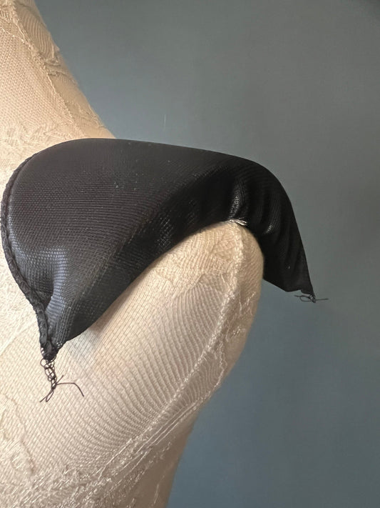 Deep Covered Shoulder Pads, Black or Ivory, UK Made, 20mm, 30mm, 35mm, 40mm, 50mm