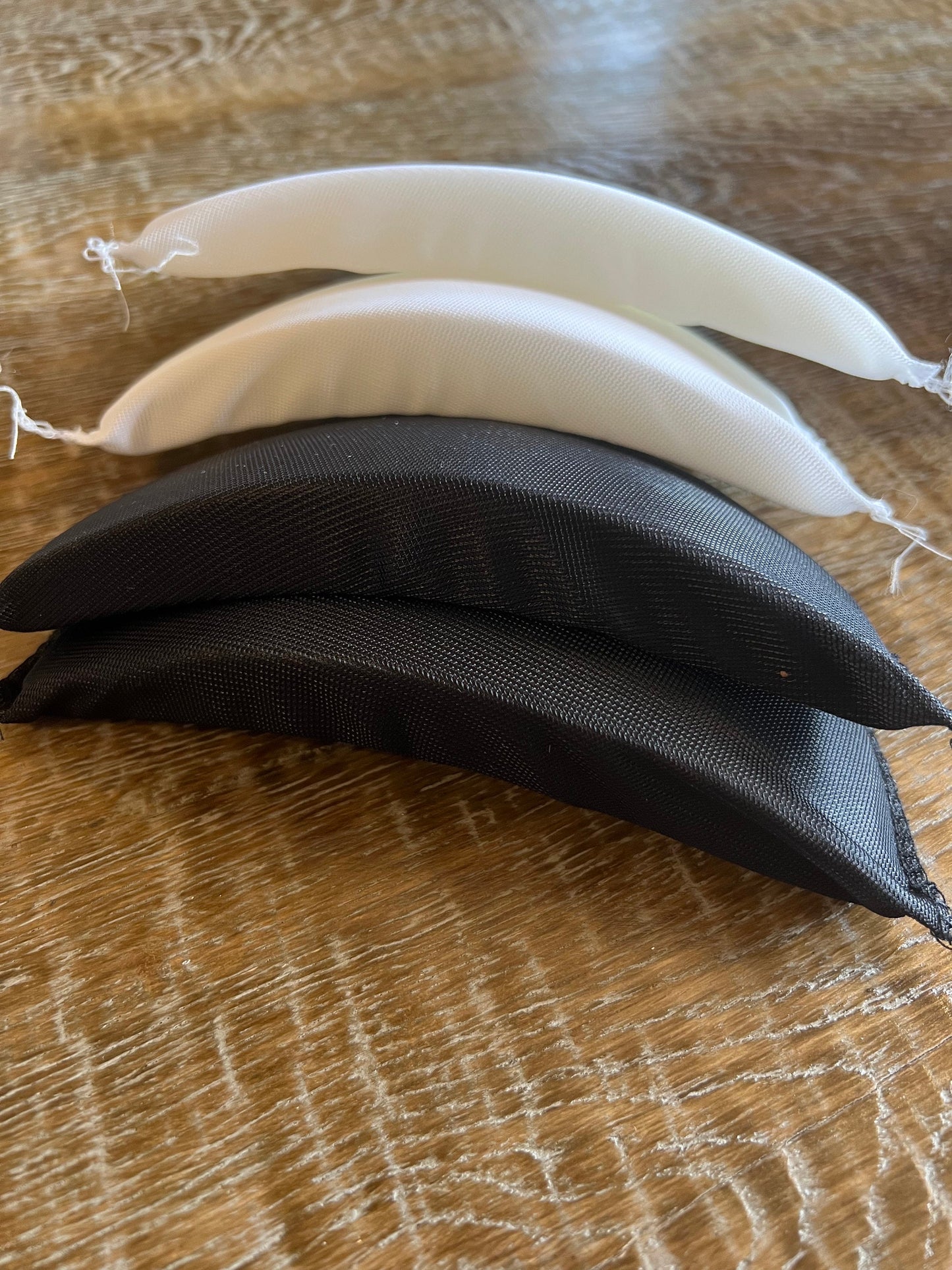 Deep Covered Shoulder Pads, Black or Ivory, UK Made, 20mm, 30mm, 35mm, 40mm, 50mm