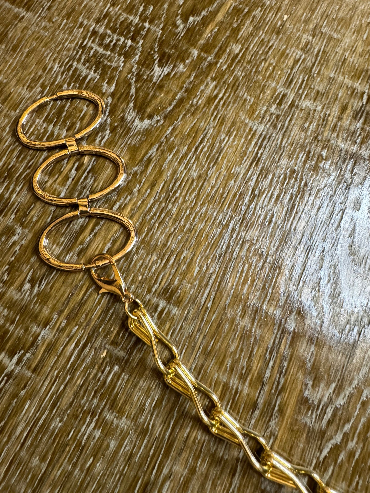 Oval ring metal chain accessory, Gold Colour, Strap, Belt, Swimwear Accessory