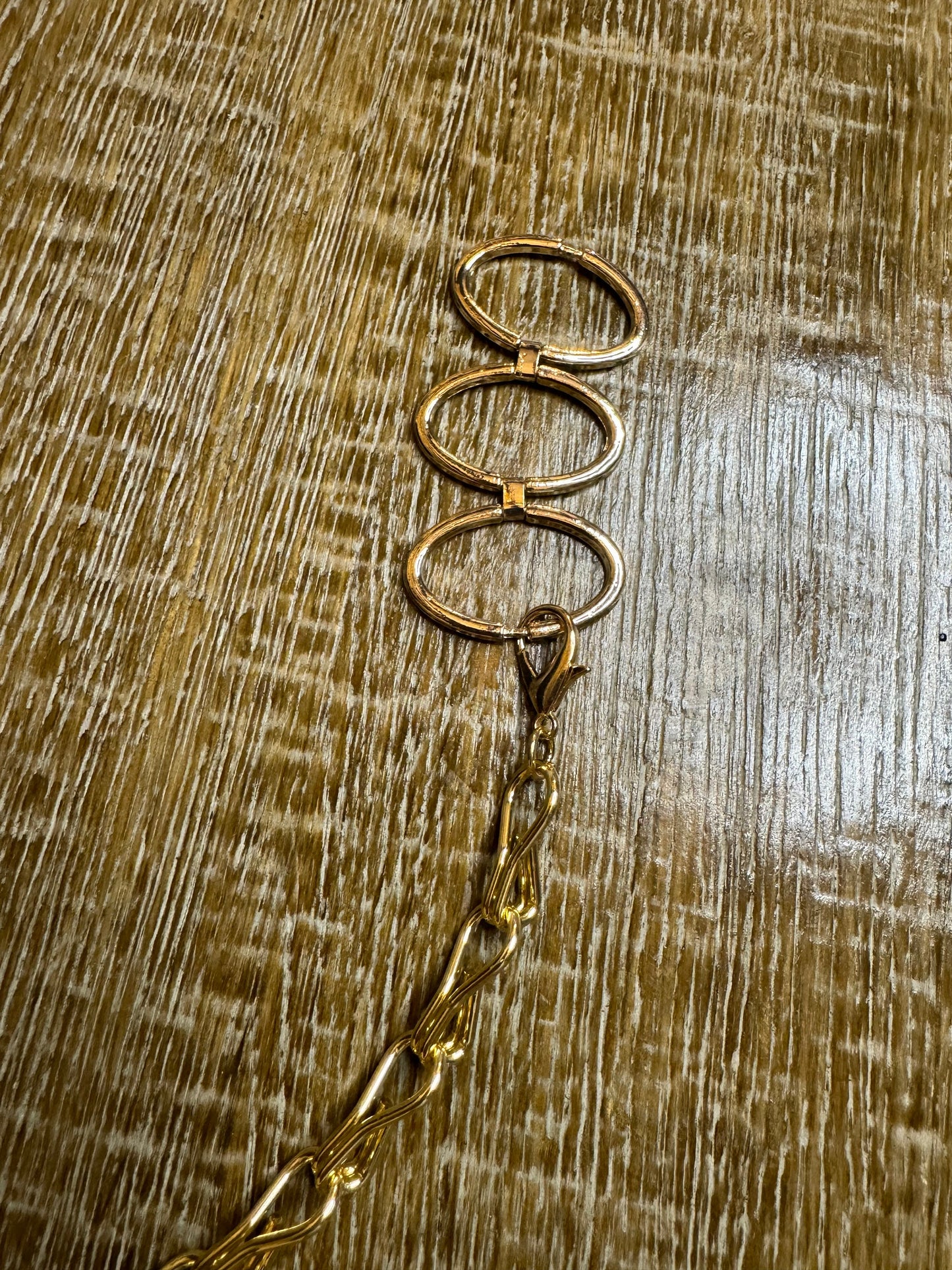 Oval ring metal chain accessory, Gold Colour, Strap, Belt, Swimwear Accessory