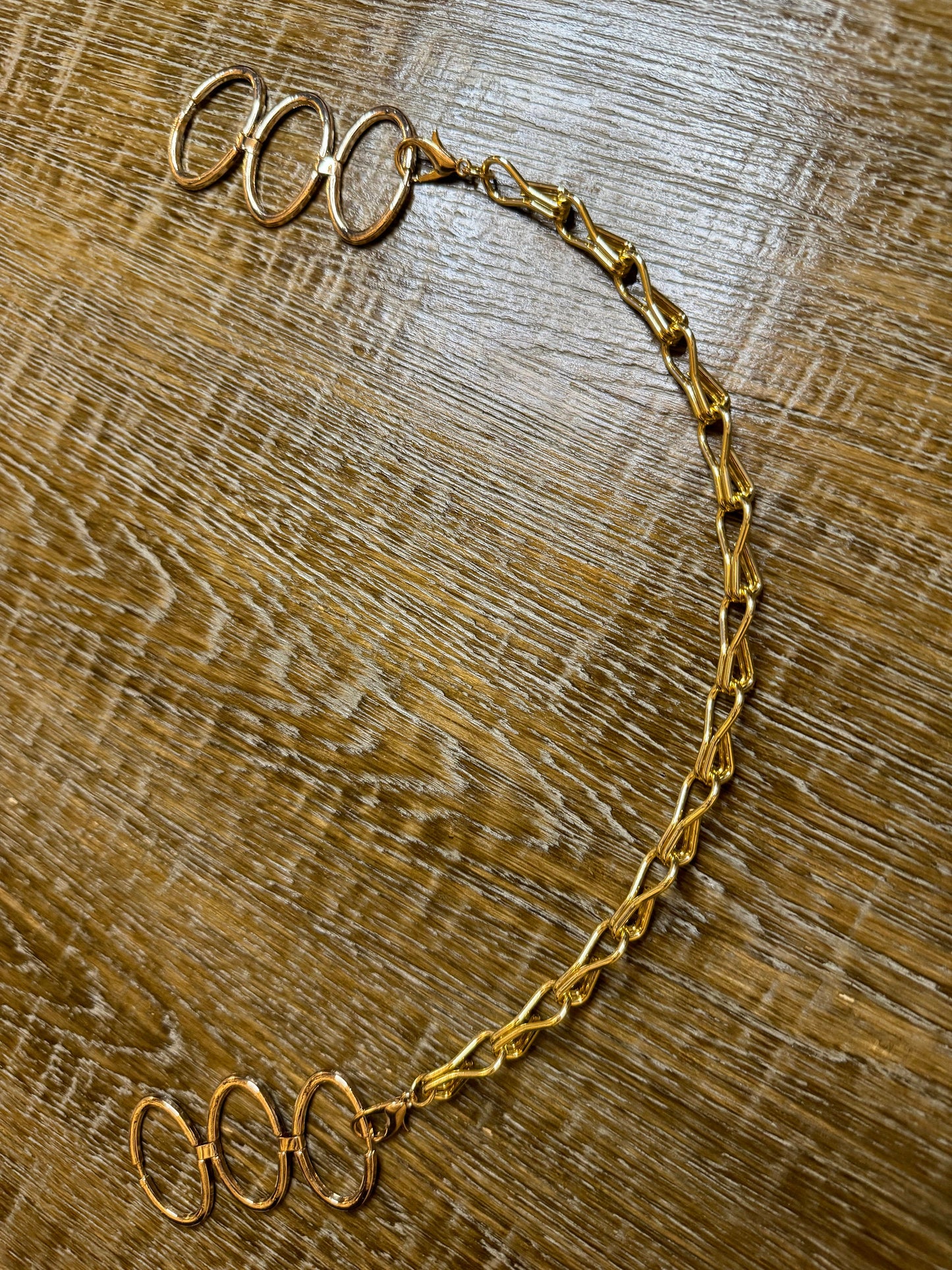 Oval ring metal chain accessory, Gold Colour, Strap, Belt, Swimwear Accessory