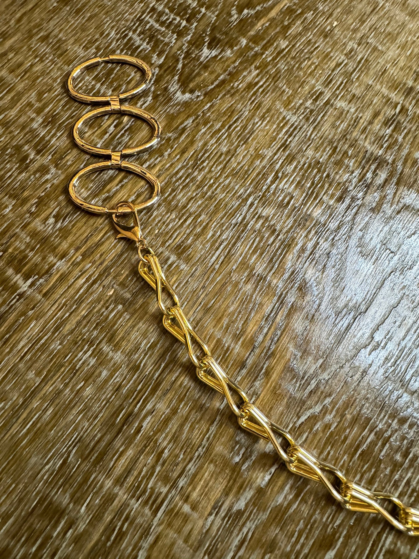 Oval ring metal chain accessory, Gold Colour, Strap, Belt, Swimwear Accessory