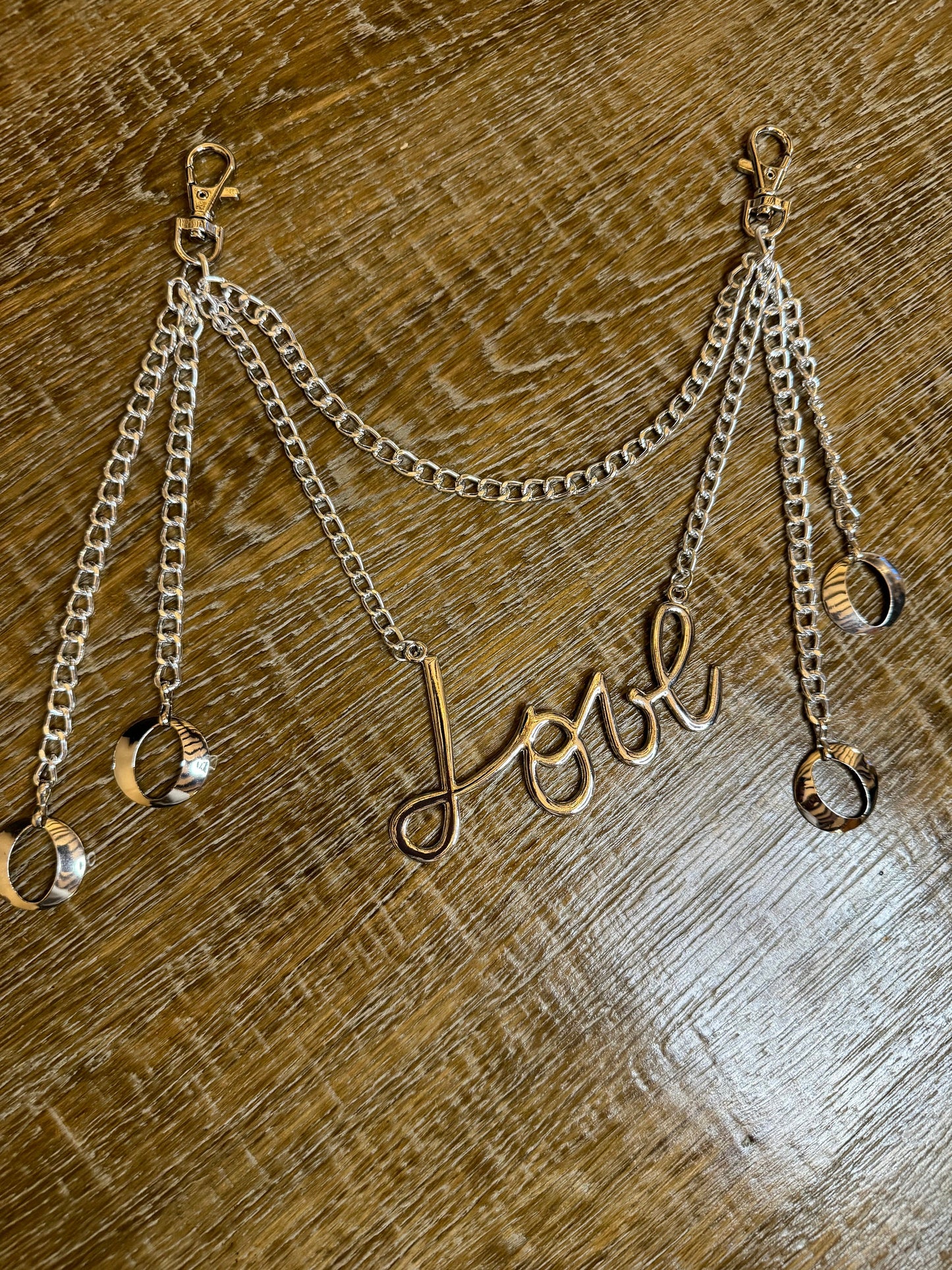 Layered Jeans Chains, 3 sizes, Silver