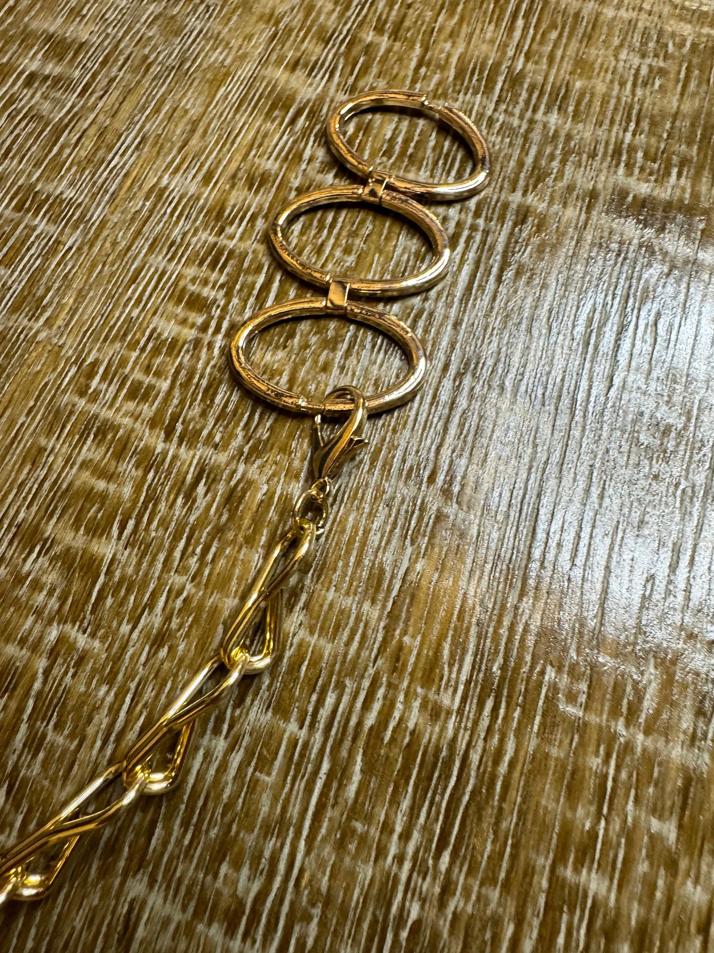 Oval ring metal chain accessory, Gold Colour, Strap, Belt, Swimwear Accessory
