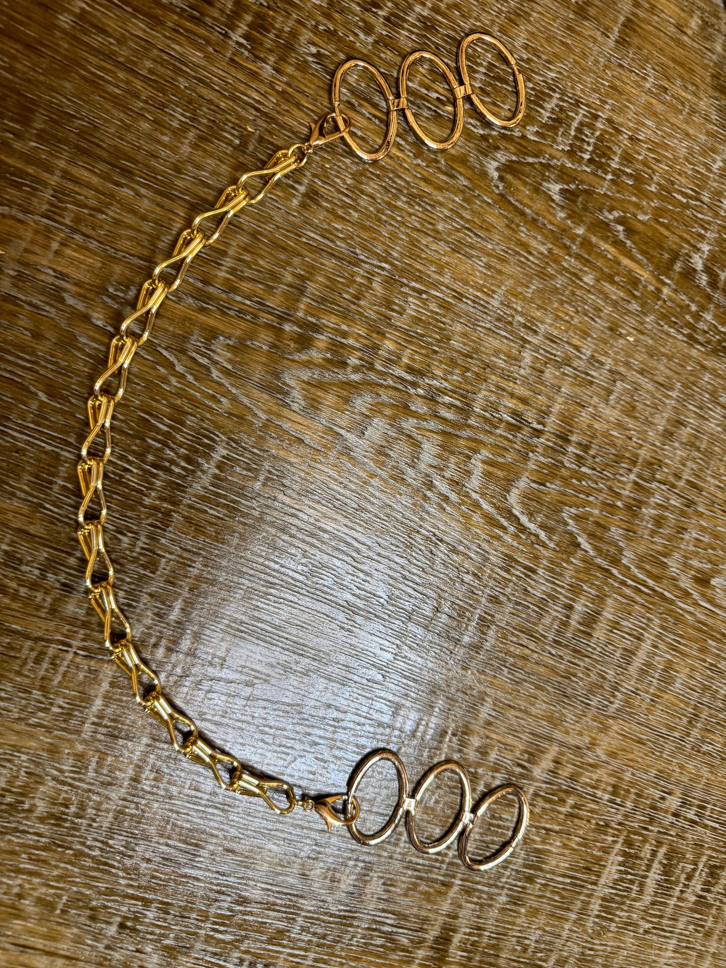 Oval ring metal chain accessory, Gold Colour, Strap, Belt, Swimwear Accessory