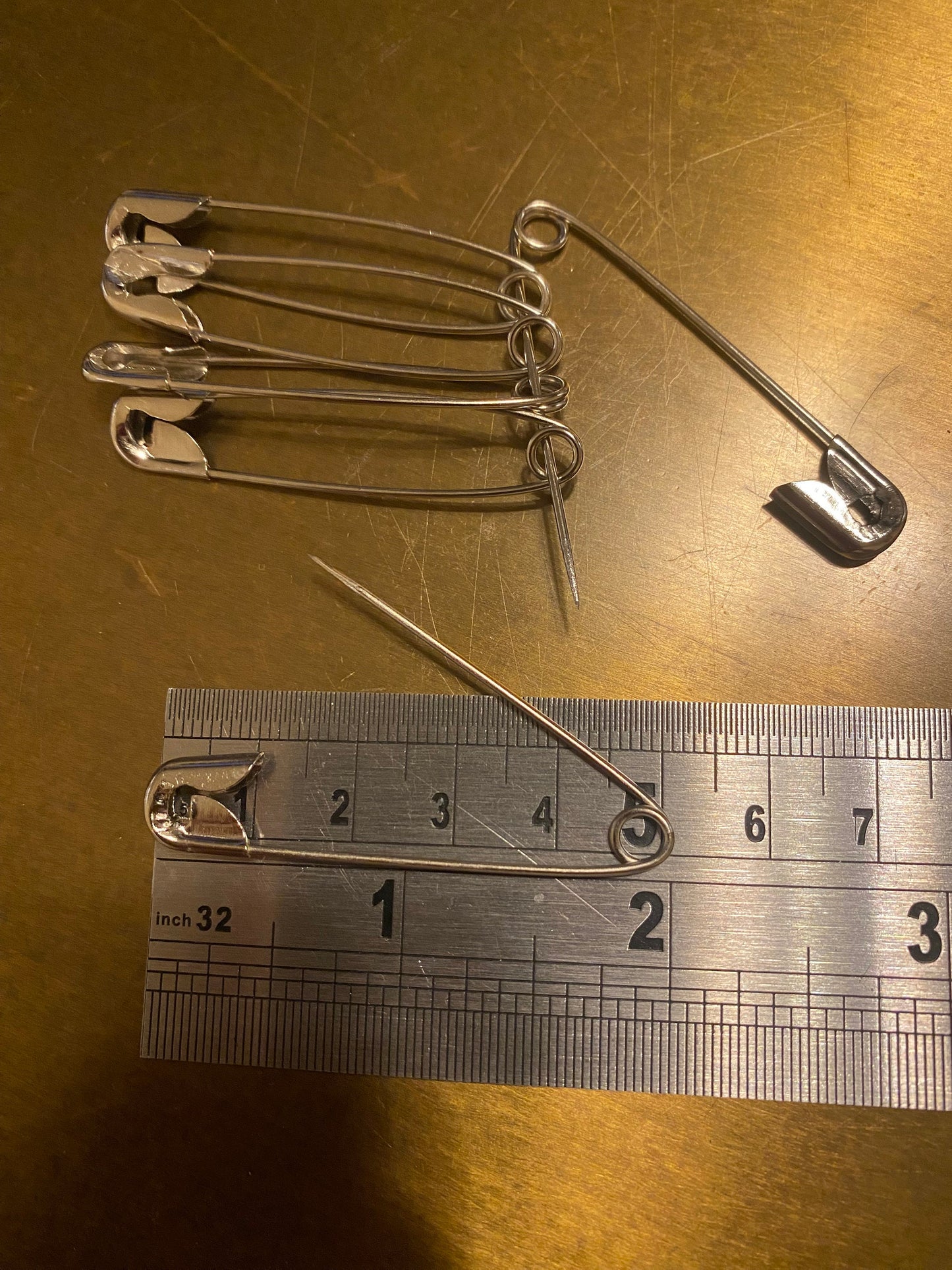 Safety PINS 50mm (2”) Size, Silver Clothes Textile, Hemming Craft, Pins