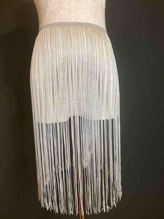 20" Long Silver Fringe Trim for Costumes, Dancewear, Home Decor, 17 Colors