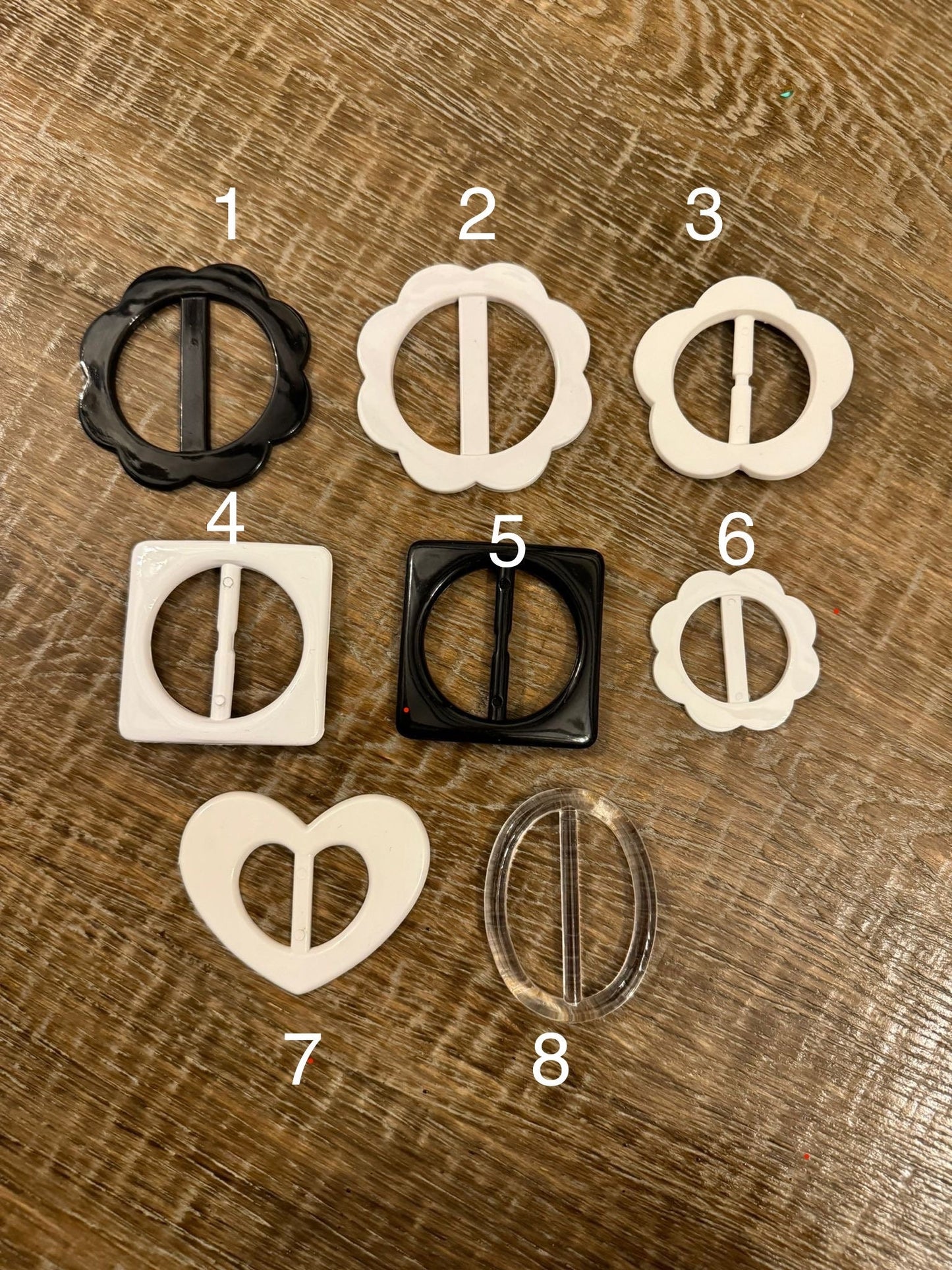 Plastic Buckle, Daisy, Heart, Oval, Square Buckles