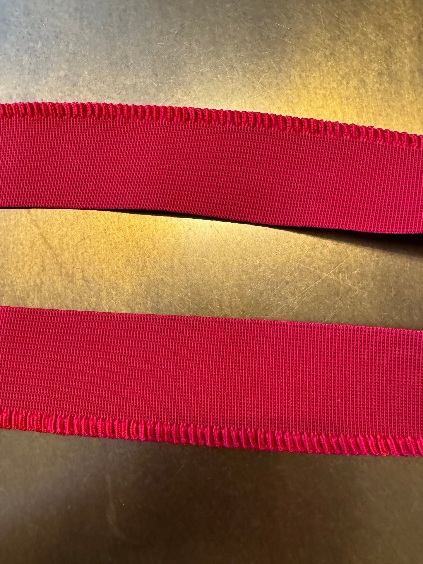 Red Woven Plush Elastic, 5cm Wide, FAN Design