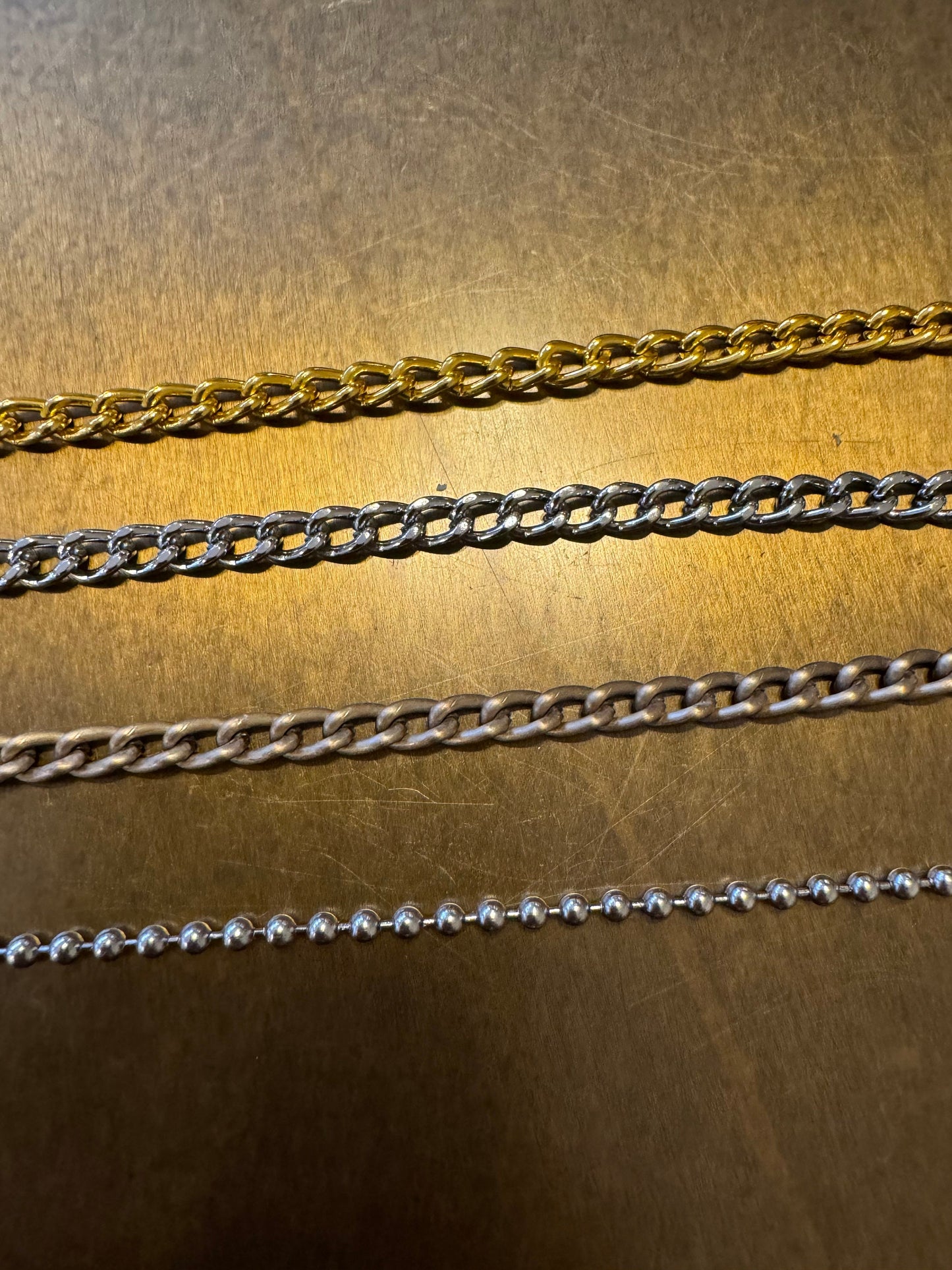 Chain, 6mm Links, Antique Brass, Silver, Gold, 2mm Ball Chain, Silver,