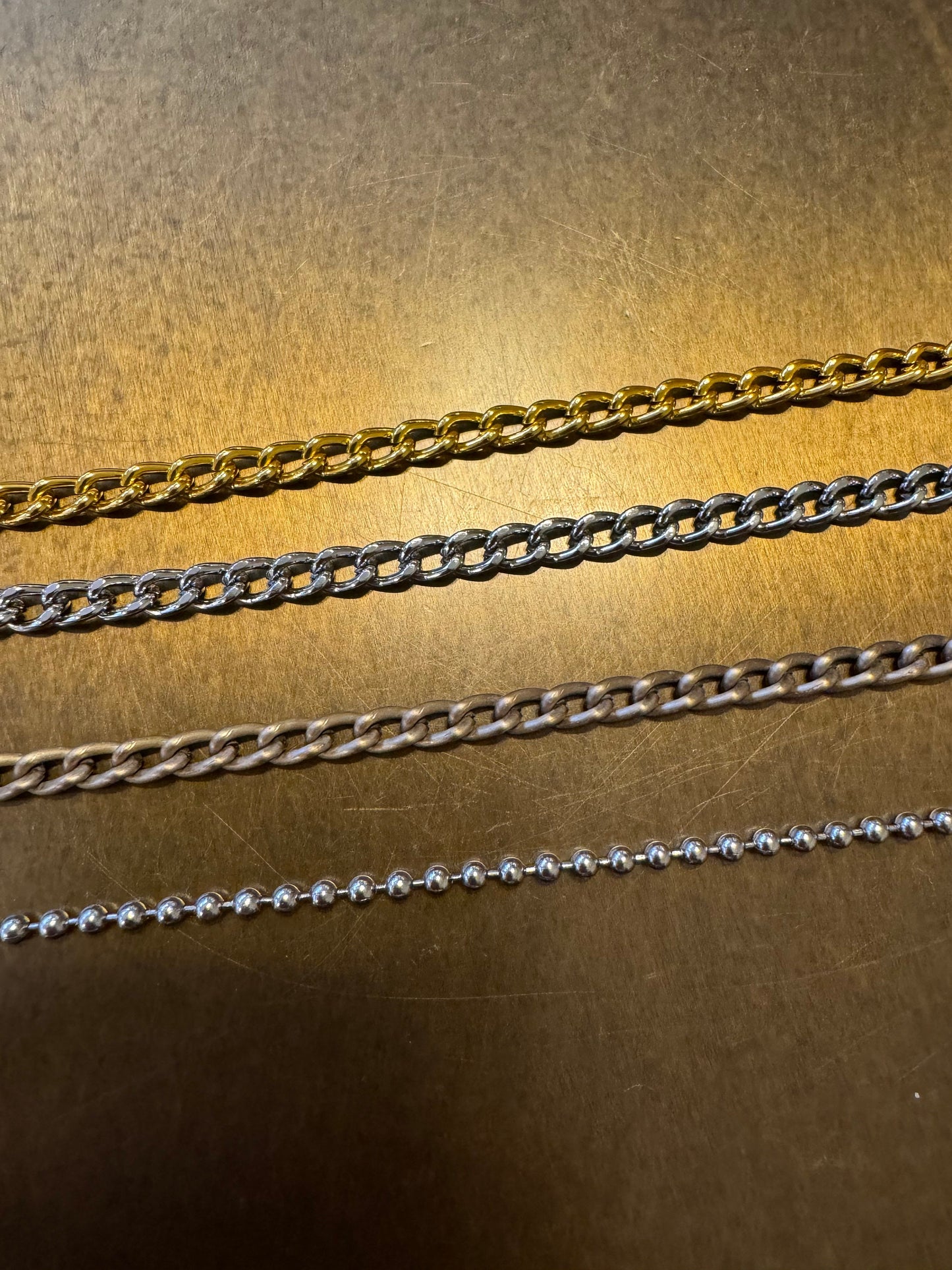 Chain, 6mm Links, Antique Brass, Silver, Gold, 2mm Ball Chain, Silver,