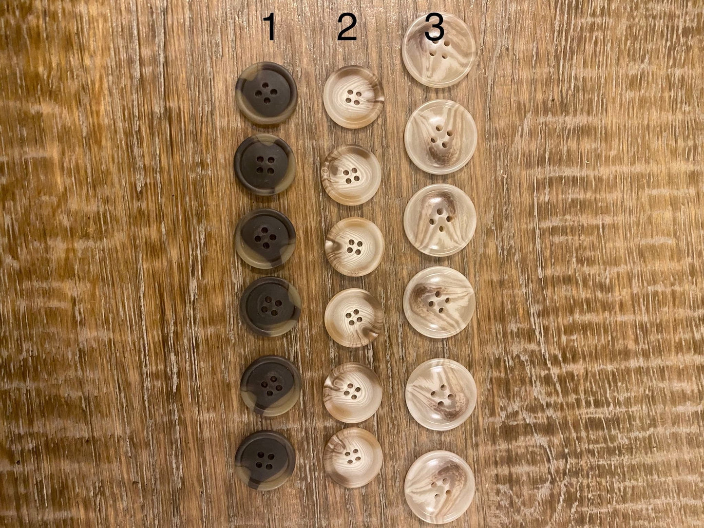 Buttons, Mock Horn Buttons, 4 Hole, Sewing Buttons, Crafts, 40L, 36L