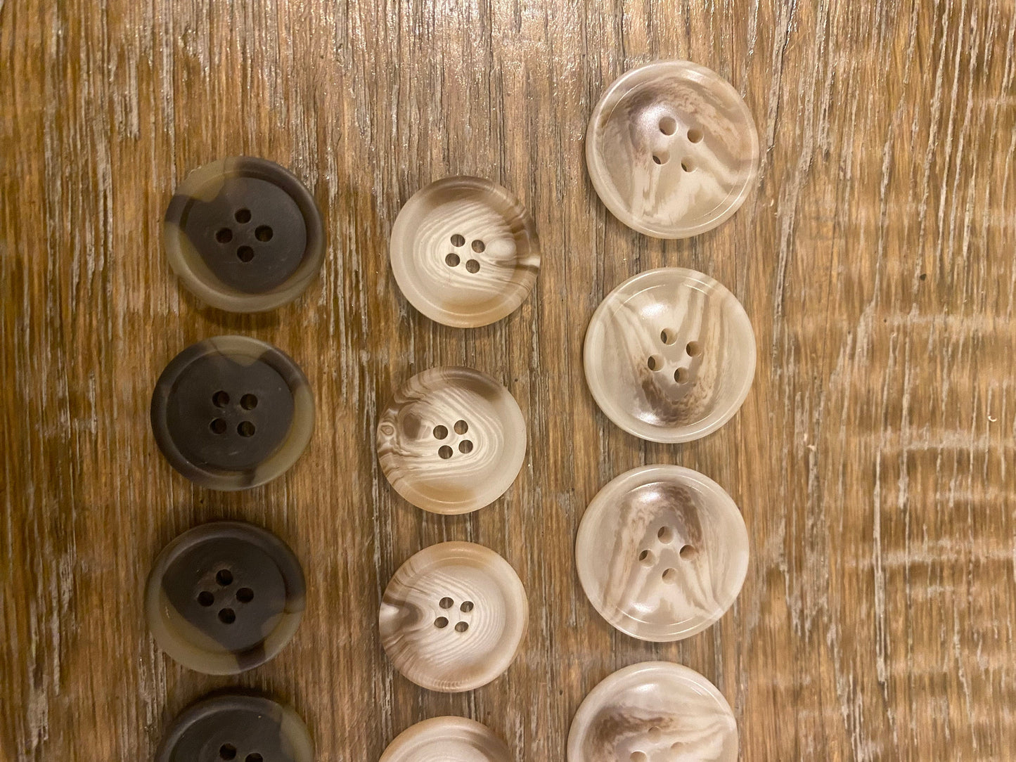 Buttons, Mock Horn Buttons, 4 Hole, Sewing Buttons, Crafts, 40L, 36L