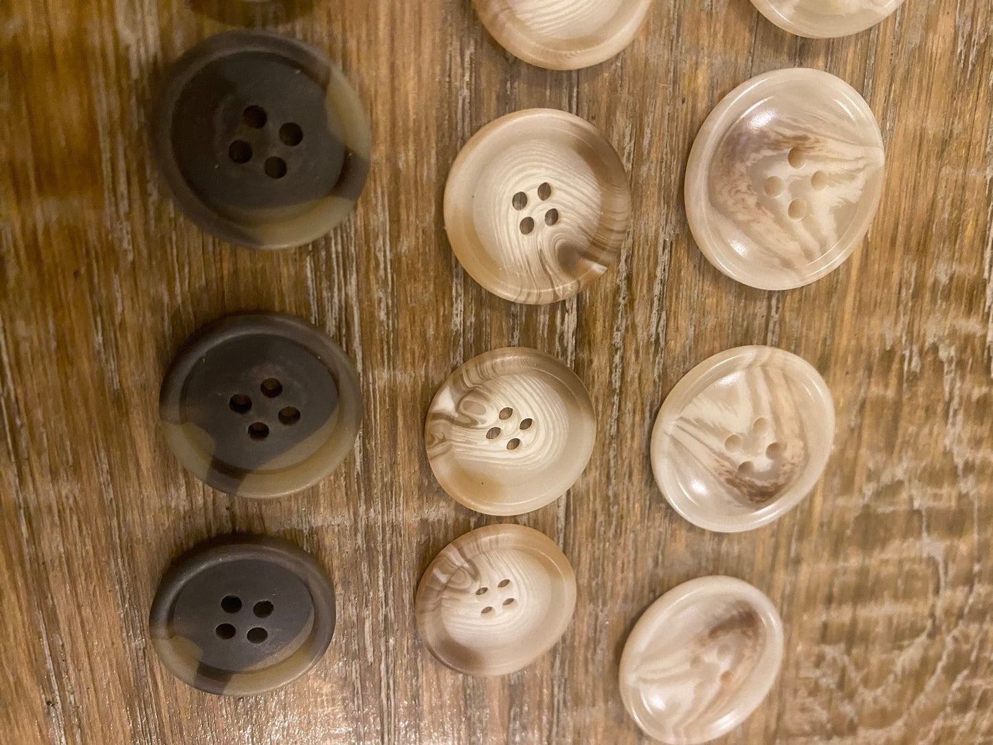 Buttons, Mock Horn Buttons, 4 Hole, Sewing Buttons, Crafts, 40L, 36L