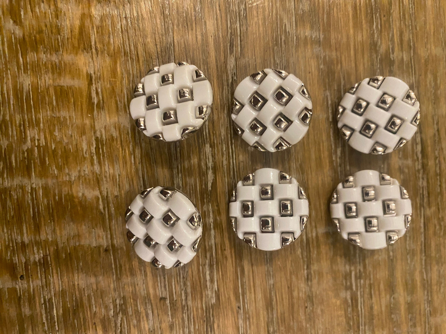 Buttons, 44L buttons 2.8cm, Silver, White