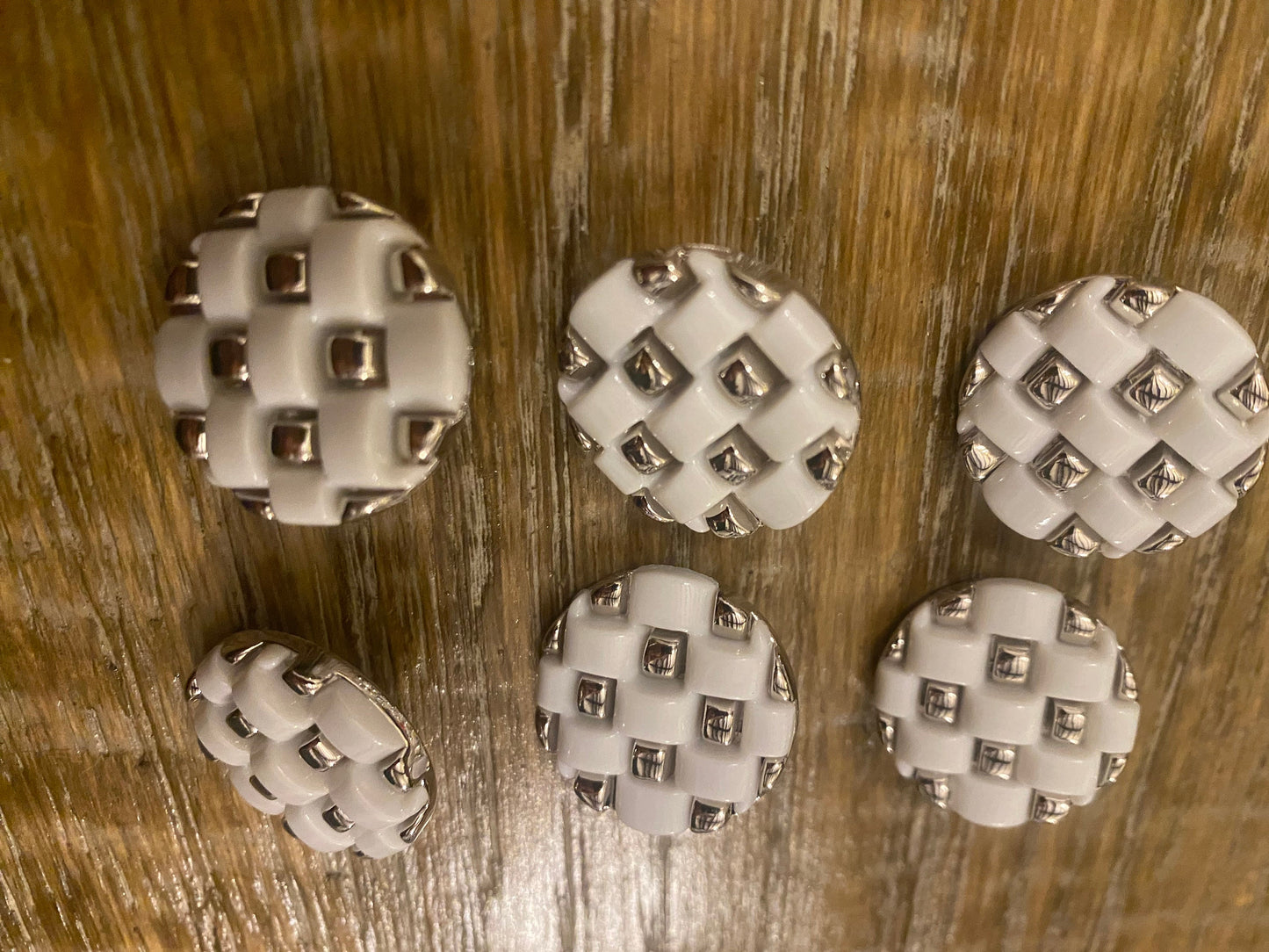 Buttons, 44L buttons 2.8cm, Silver, White