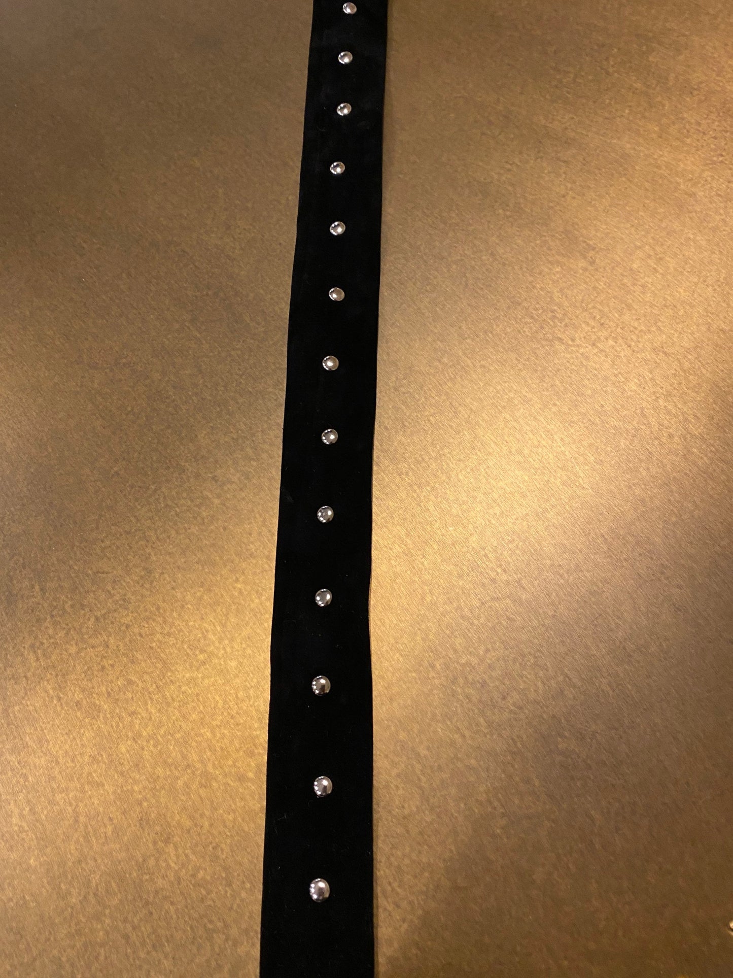 Black Velvet Tape, Silver Studs, 3cm Wide Trimming