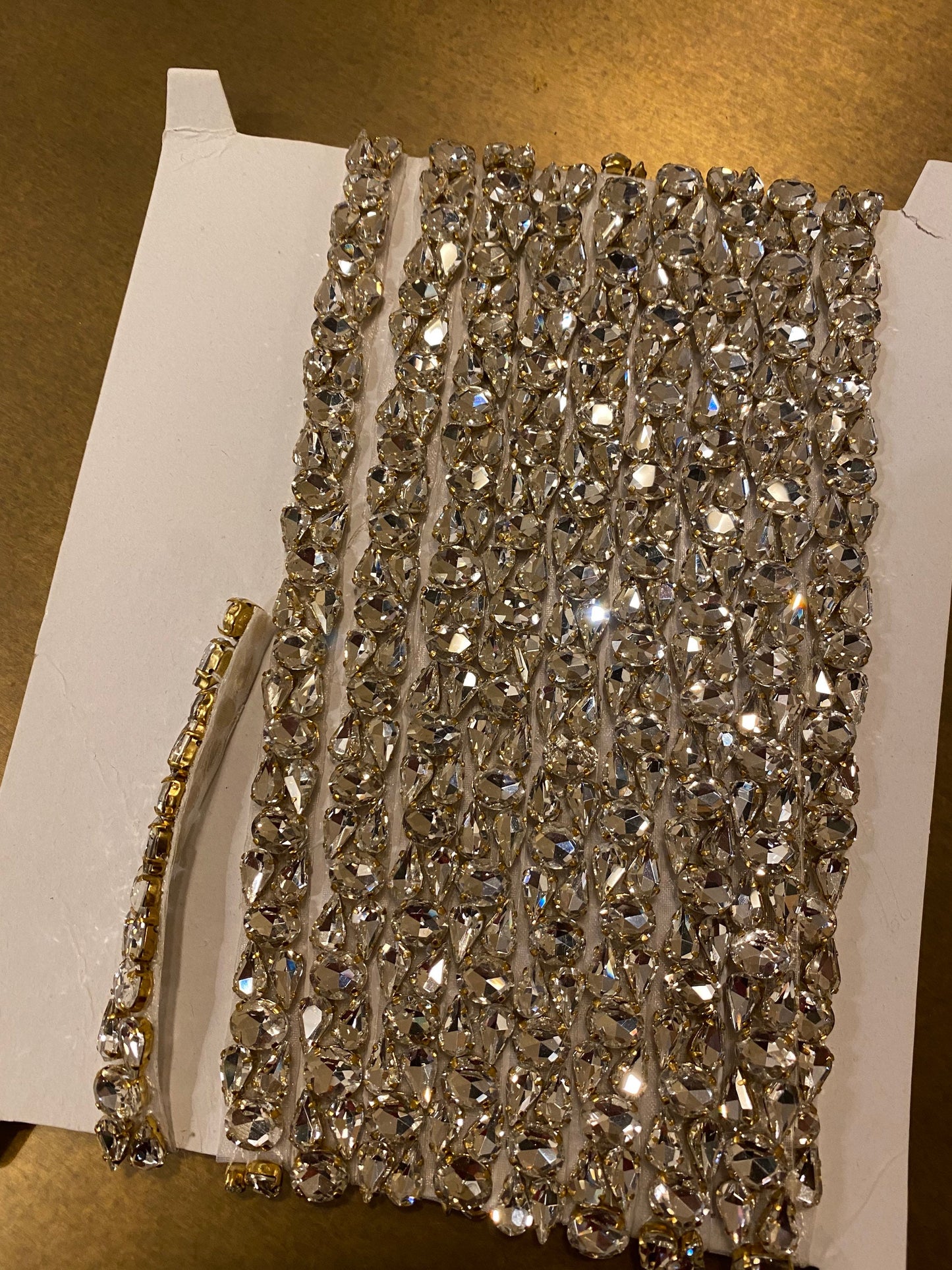 Loose Rhinestone Diamante Chain, Trim, Wedding, Dresses, Belt Bridal Bead Appliqués, Silver, Gold, Rose Gold, Heat Seal, 1.5cm Wide Jewels