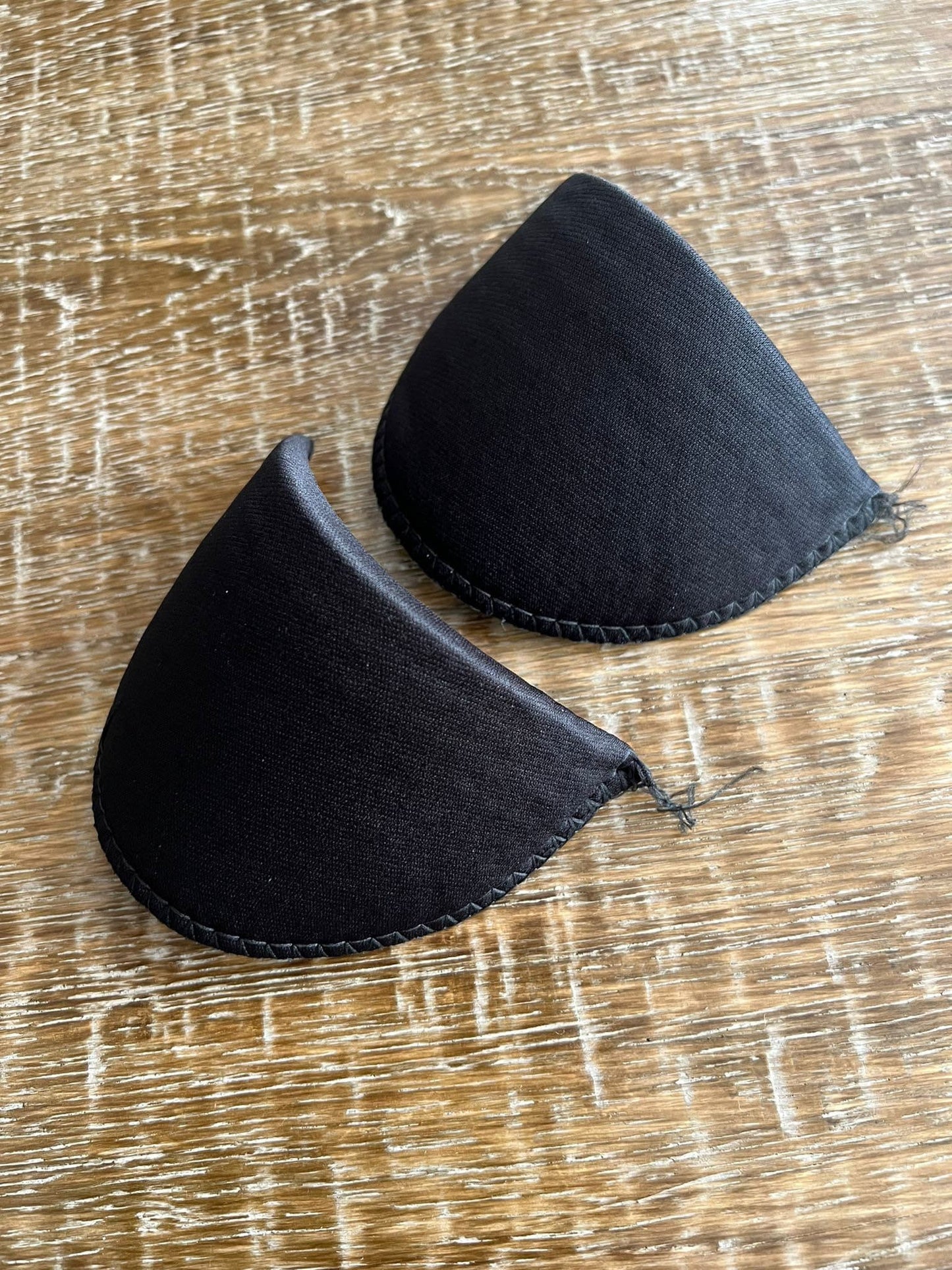 Covered Foam Shoulder Pads, Medium 14cm x 9cm, 12mm Thickness, Black & Cream, Handmade in UK