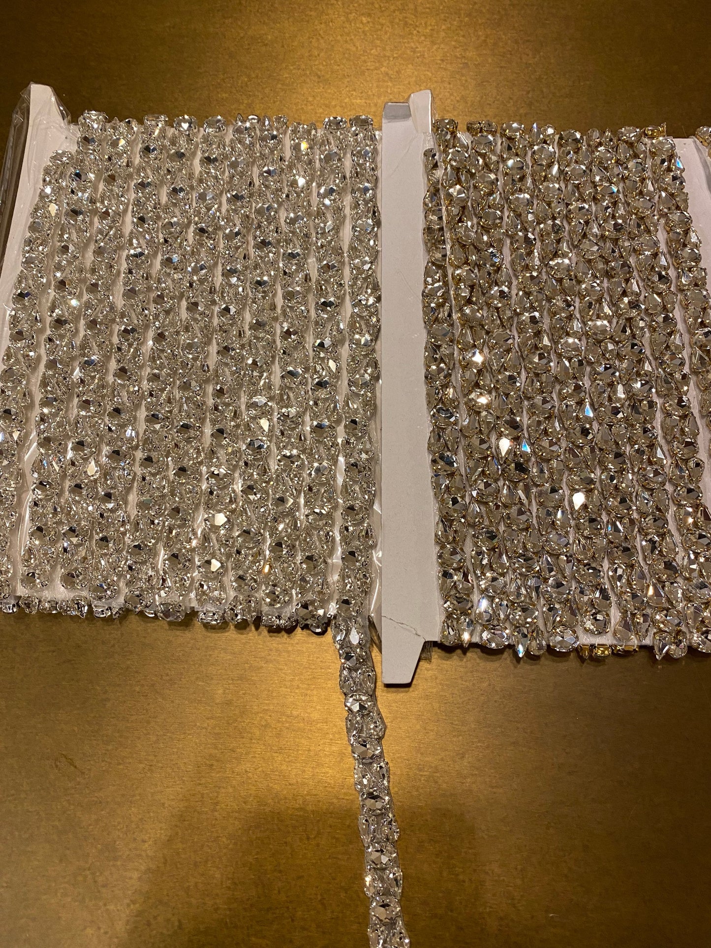 Loose Rhinestone Diamante Chain, Trim, Wedding, Dresses, Belt Bridal Bead Appliqués, Silver, Gold, Rose Gold, Heat Seal, 1.5cm Wide Jewels