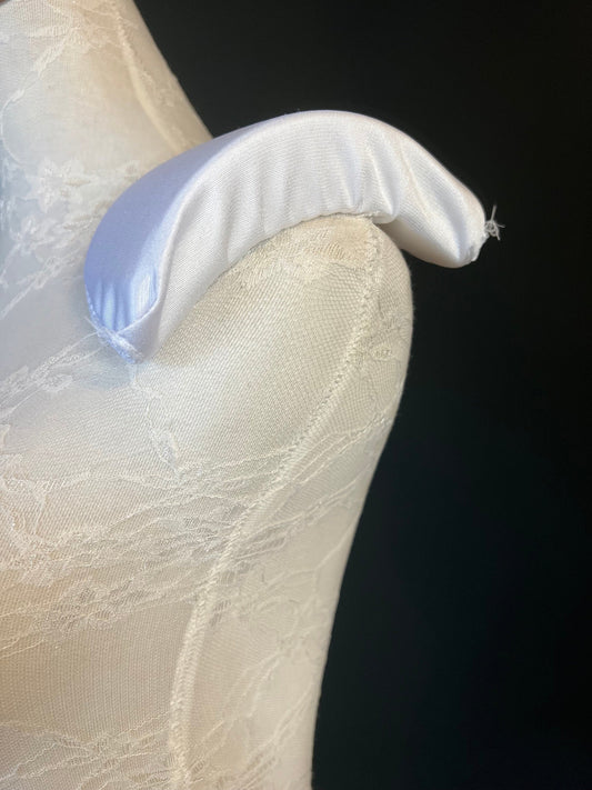 Deep Covered 3cm Shoulder Pads, Black or Ivory, UK Made