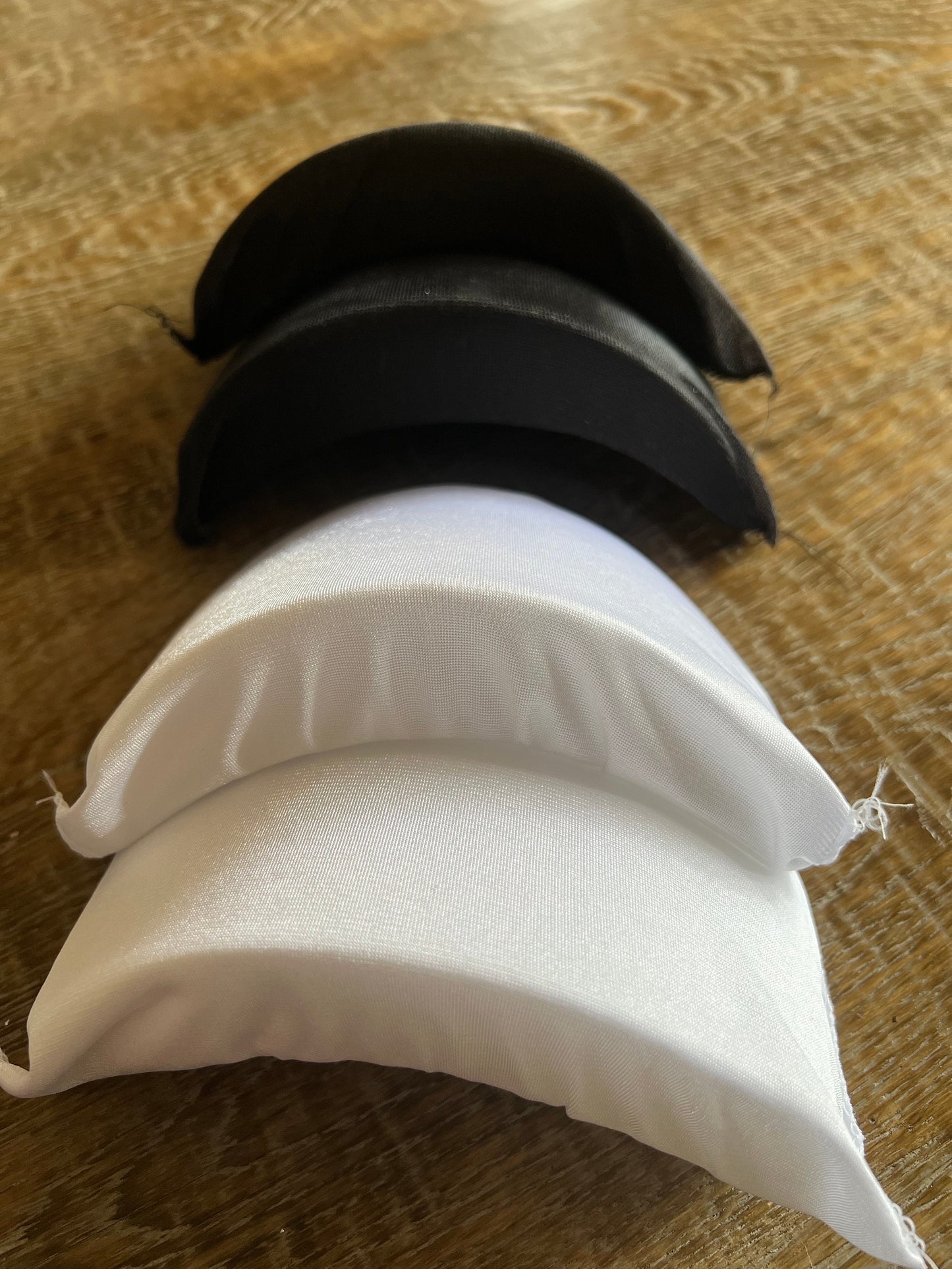 Deep Covered 3cm Shoulder Pads, Black or Ivory, UK Made