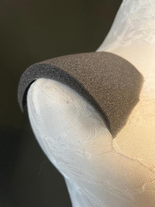 Foam Shoulder Pads 1.5cm, Grey or Ivory, Made in England