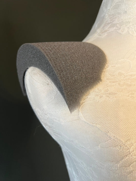 1 pair, Shoulder Pads 3cm, Grey,Ivory Uncovered Foam Shoulder Pads, Extreme 3cm Deep, can be handcut to create shapes