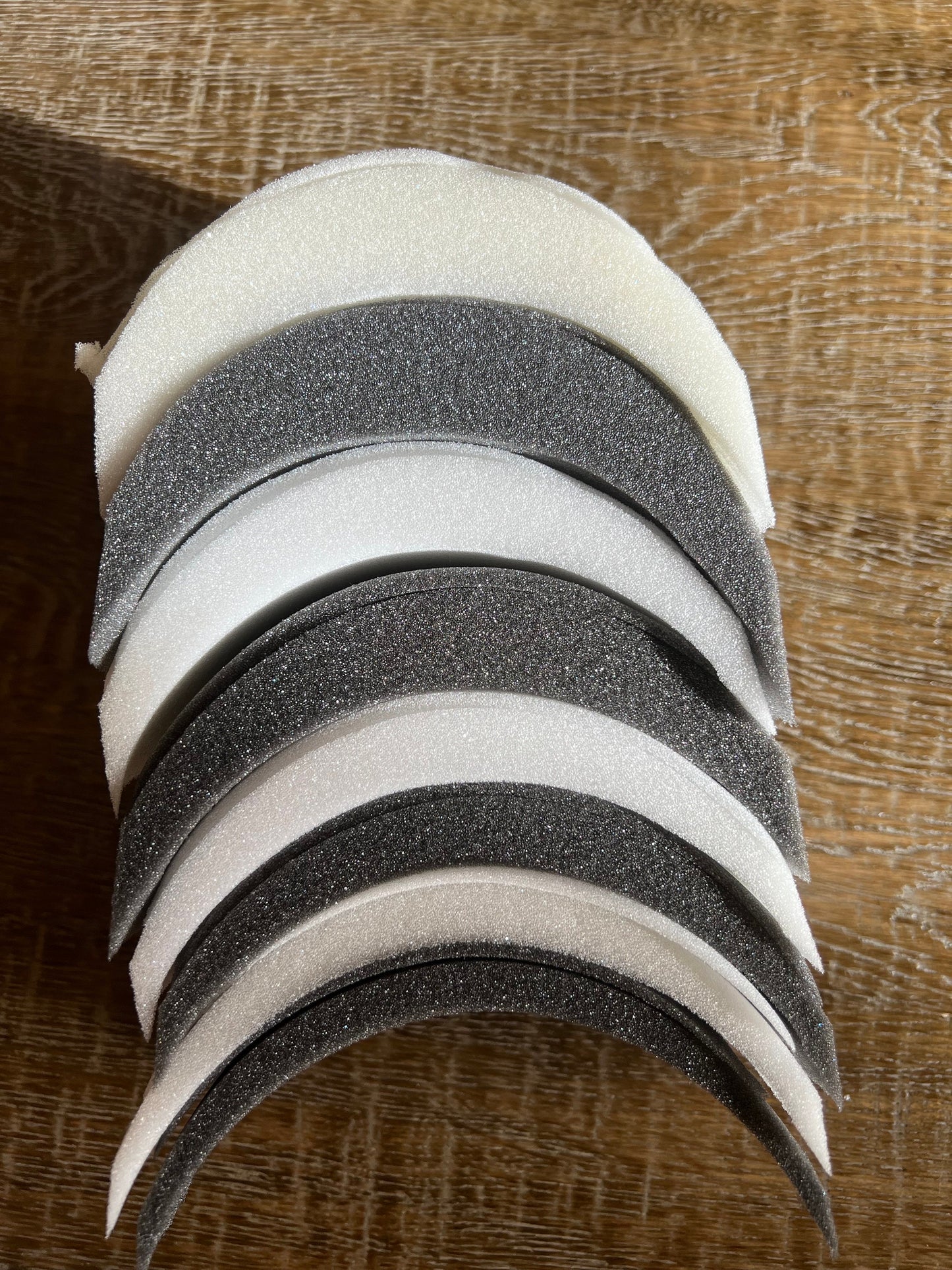 1 pair, Shoulder Pads 3cm, Grey,Ivory Uncovered Foam Shoulder Pads, Extreme 3cm Deep, can be handcut to create shapes