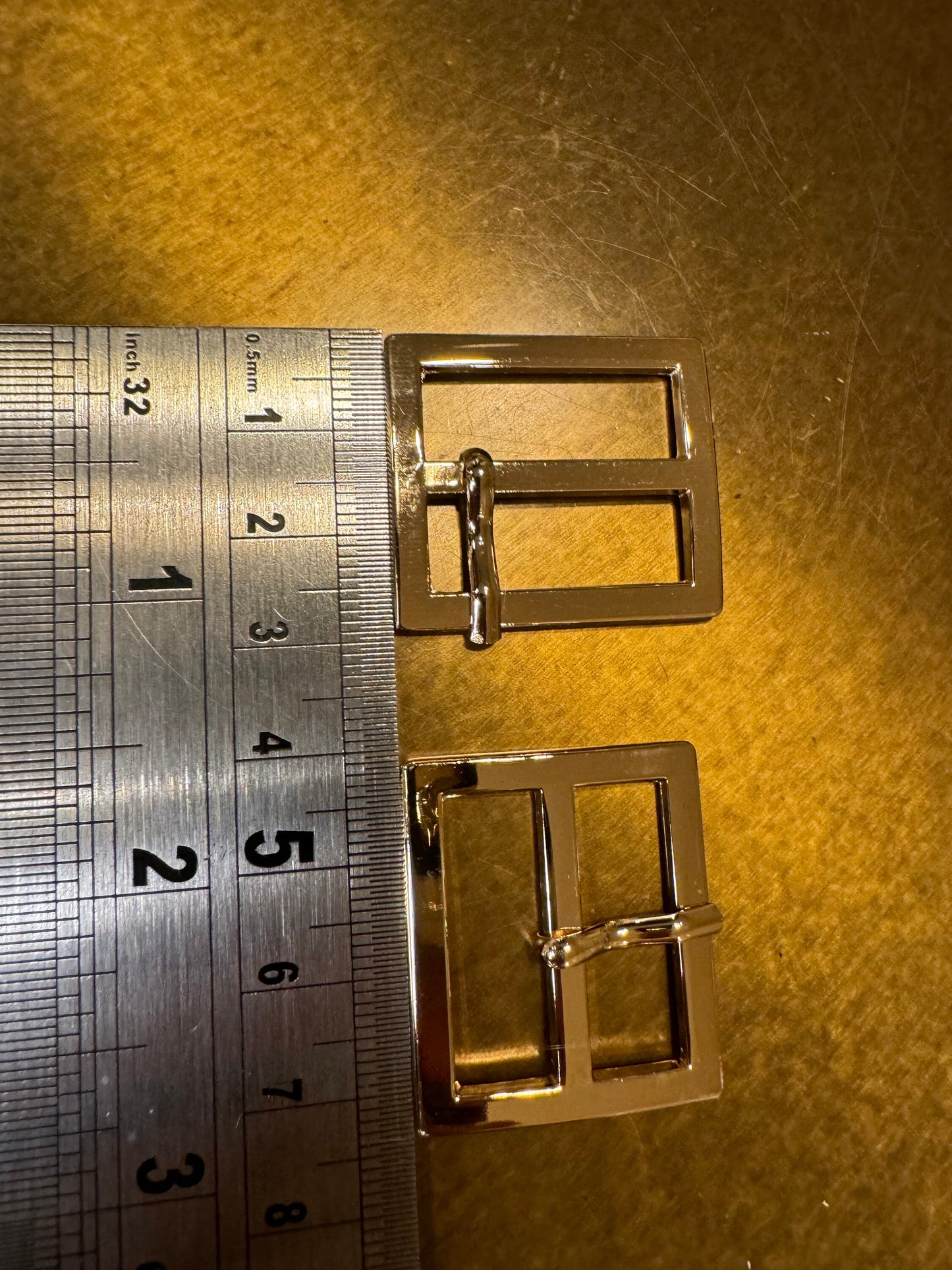 Metal Belt Buckle, Silver or Gold Finish, Craft Supplies (3.5cm x 3cm)