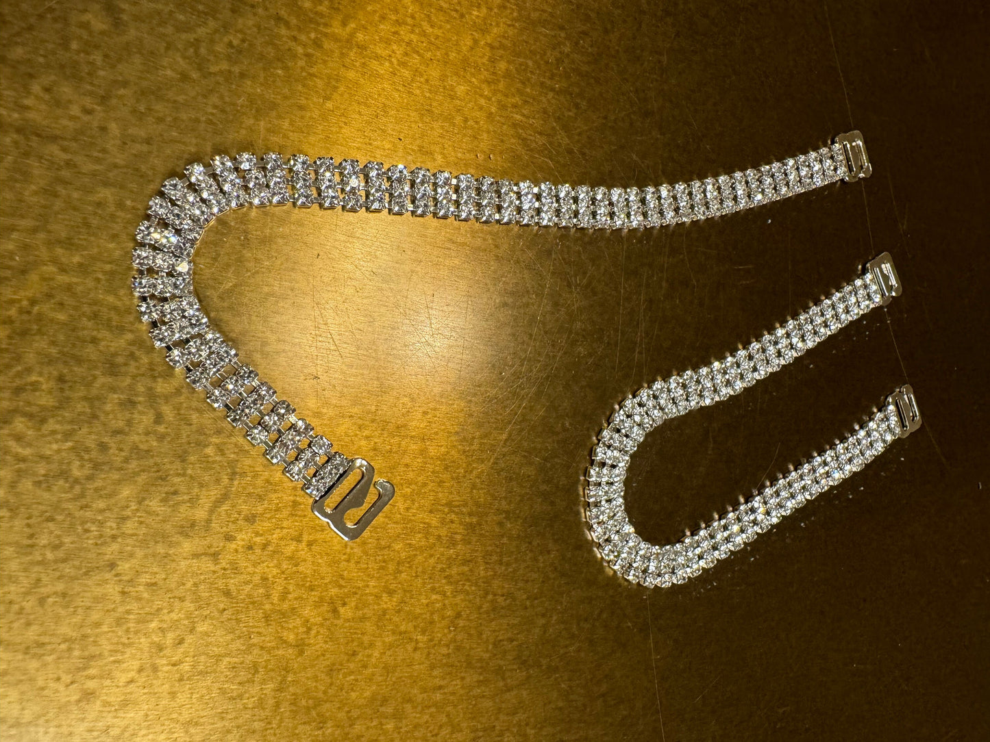 Rhinestone Bra Straps, Detachable 4 Row Diamanté Bra Straps, Silver Colour Rhinestone Bra Strap Replacement, 22.5cm Long, 11” Long
