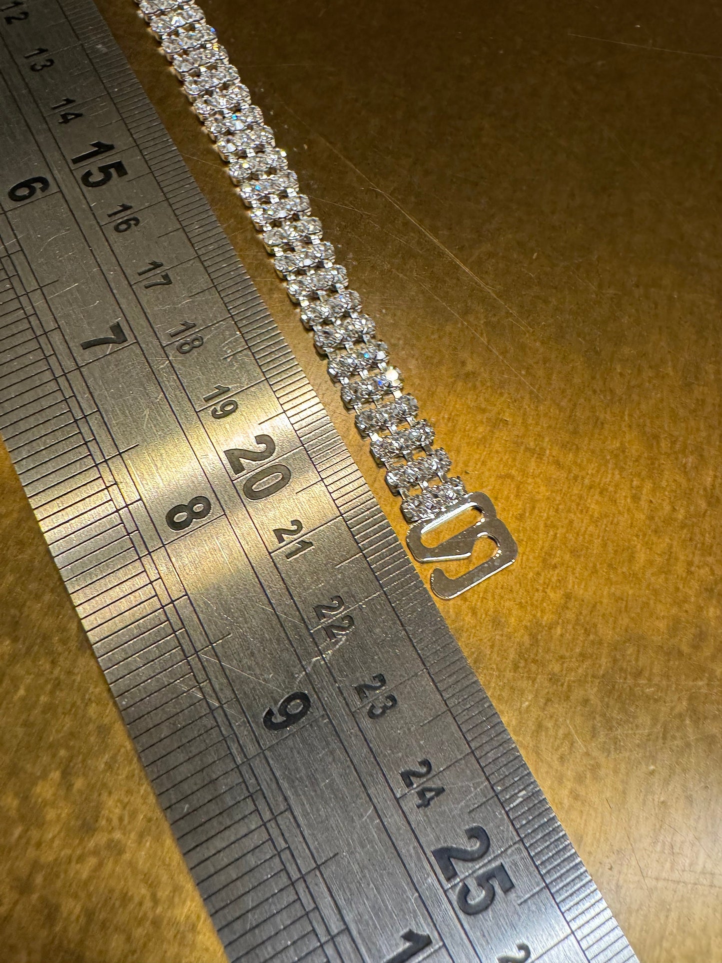 Rhinestone Bra Straps, Detachable 4 Row Diamanté Bra Straps, Silver Colour Rhinestone Bra Strap Replacement, 22.5cm Long, 11” Long