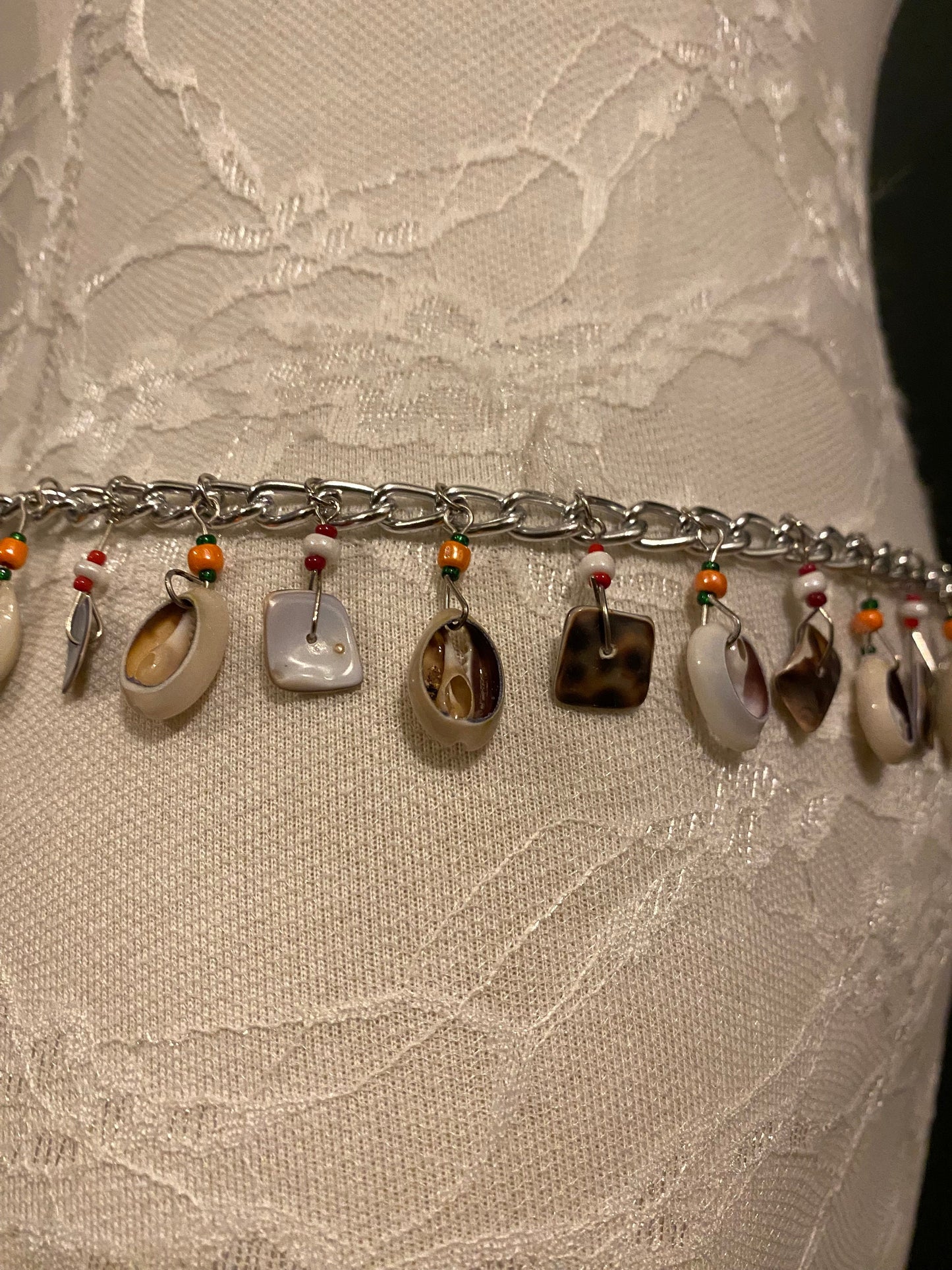 X-long Shell Chain Belt, Chain a belt, Shells, Beachwear, Beach Accessory, Holiday, Gift, Festival, Handmade, UK size 2-40