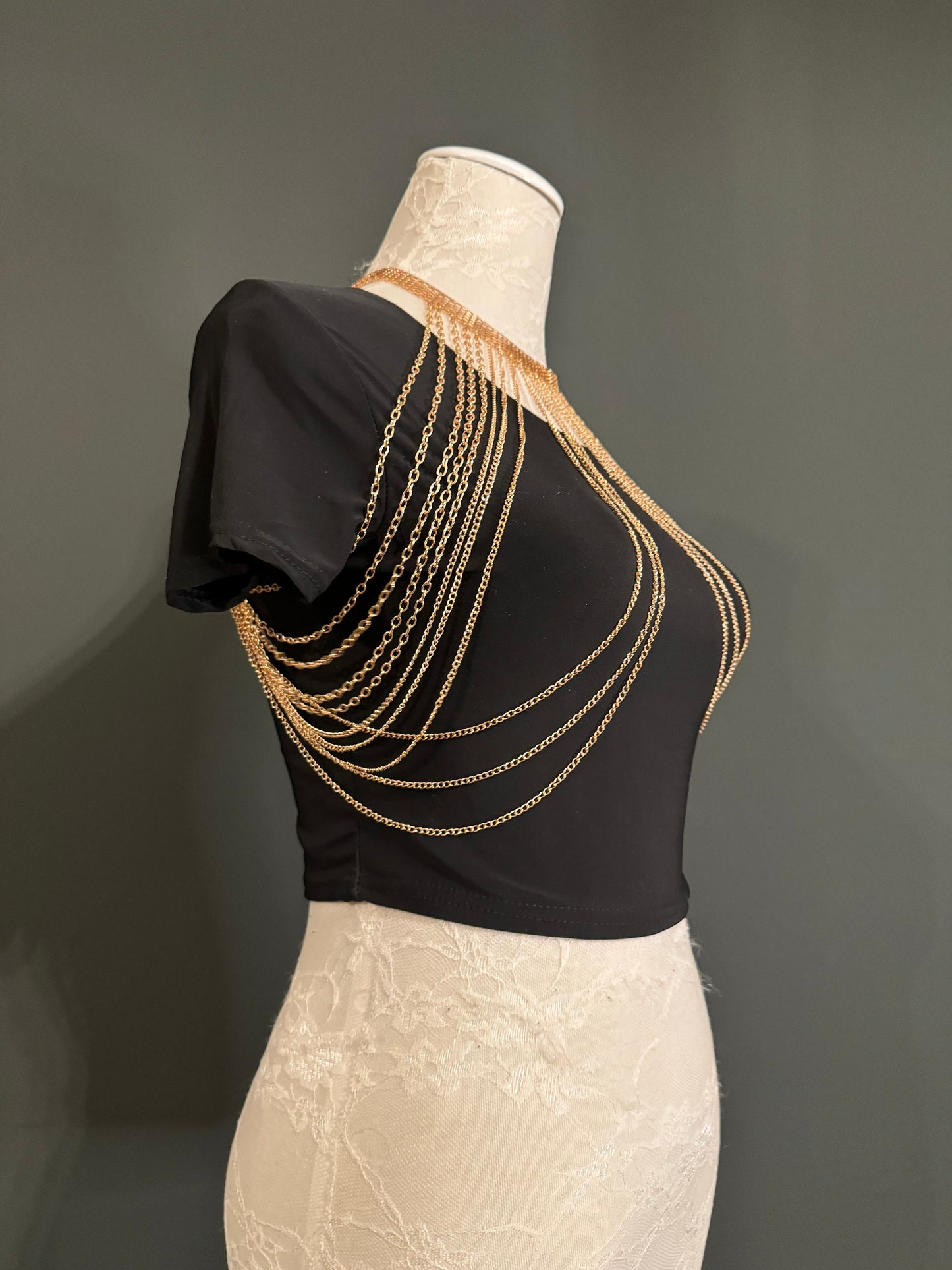Body Chain, Festival Body Chain, Party, Gift, Swimwear, Elegant Body Chain, Rose Gold, Handmade, Chocker Body Chain