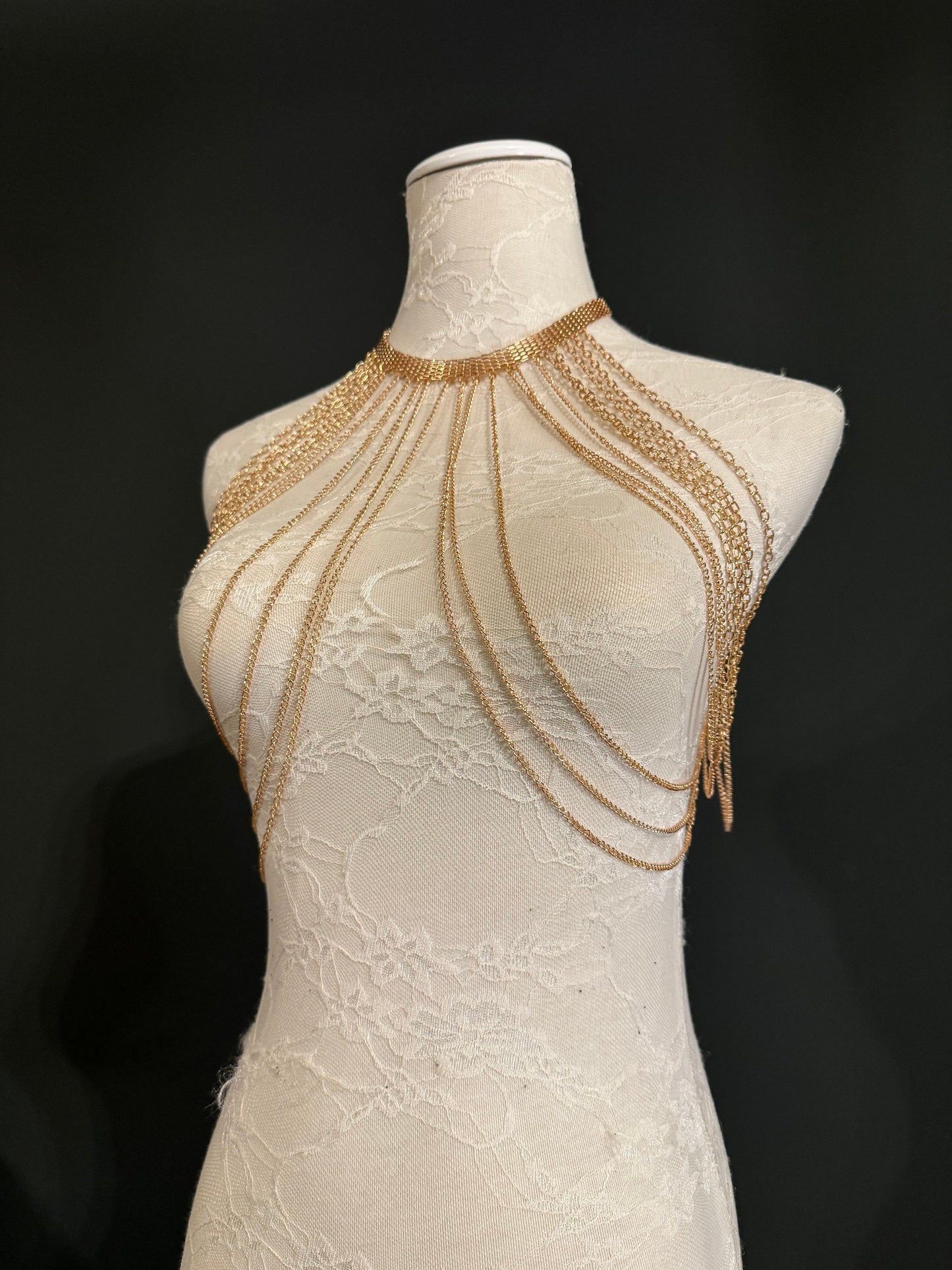 Body Chain, Festival Body Chain, Party, Gift, Swimwear, Elegant Body Chain, Rose Gold, Handmade, Chocker Body Chain