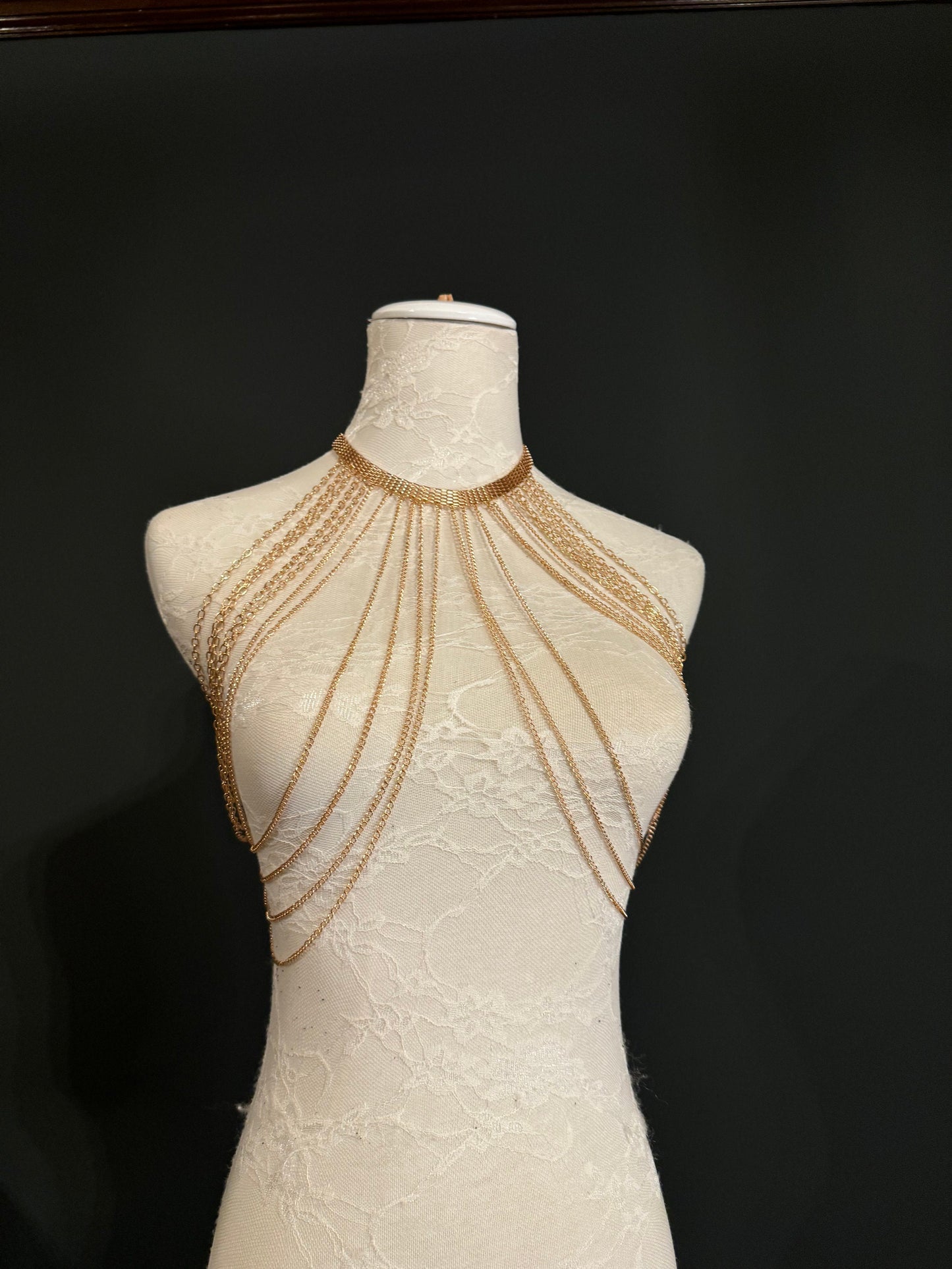 Body Chain, Festival Body Chain, Party, Gift, Swimwear, Elegant Body Chain, Rose Gold, Handmade, Chocker Body Chain