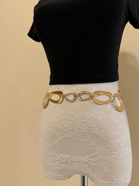 X-long Ring Belt, Gold, Silver, Metal Ring Belt, Teen Sizes, Size 18”-60”, Fan Design, Fan Collection, Gold, Silver Metal,Fashion Accessory