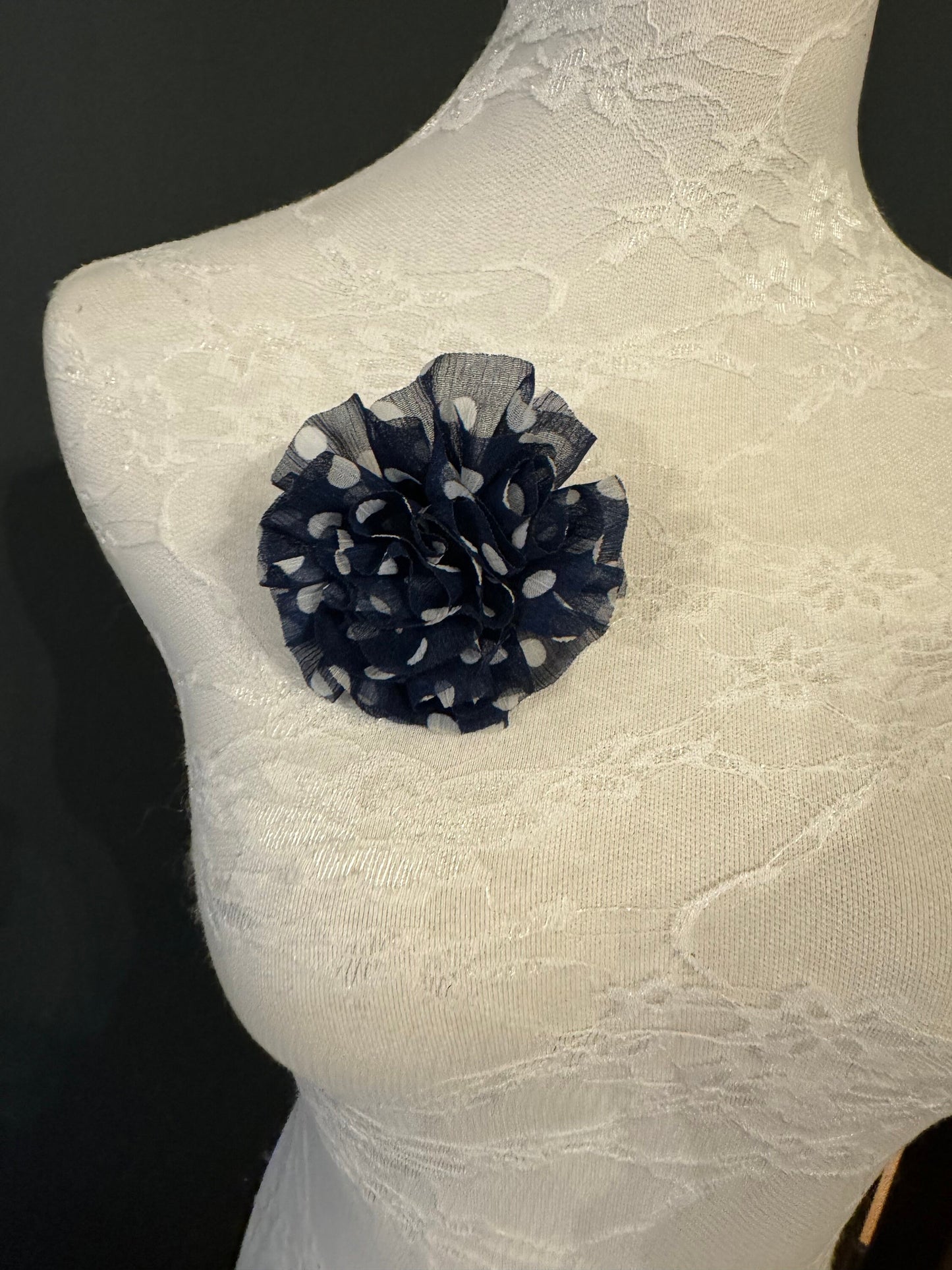 Corsage Flower, Polko Dot Flower, Pin on Corsage, Brooch, 6 Designs