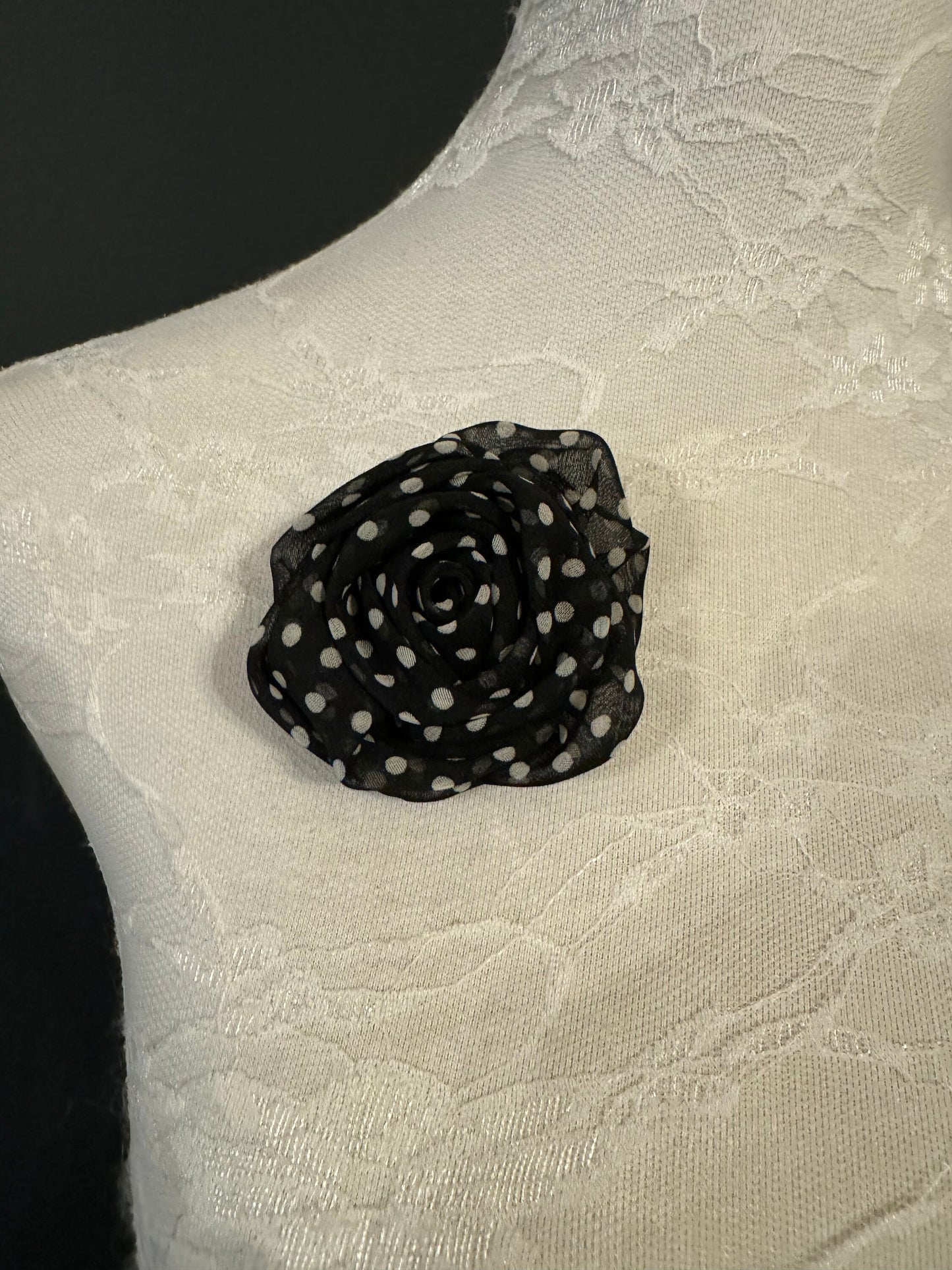 Corsage Flower, Polko Dot Flower, Pin on Corsage, Brooch, 6 Designs