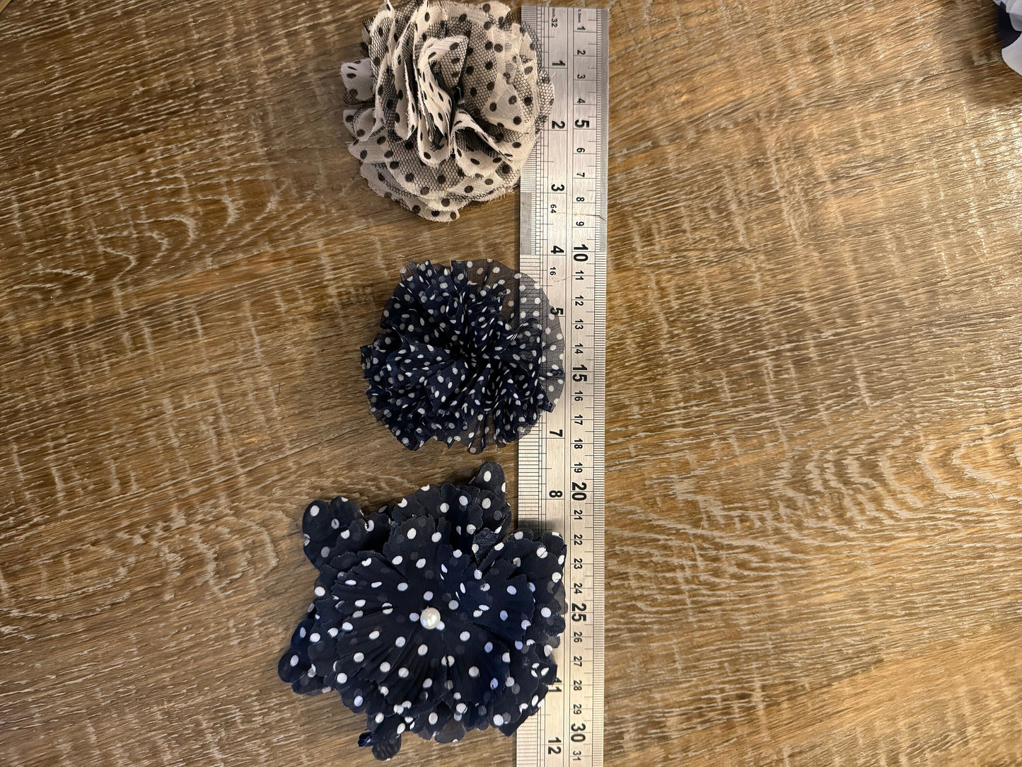 Corsage Flower, Polko Dot Flower, Pin on Corsage, Brooch, 6 Designs